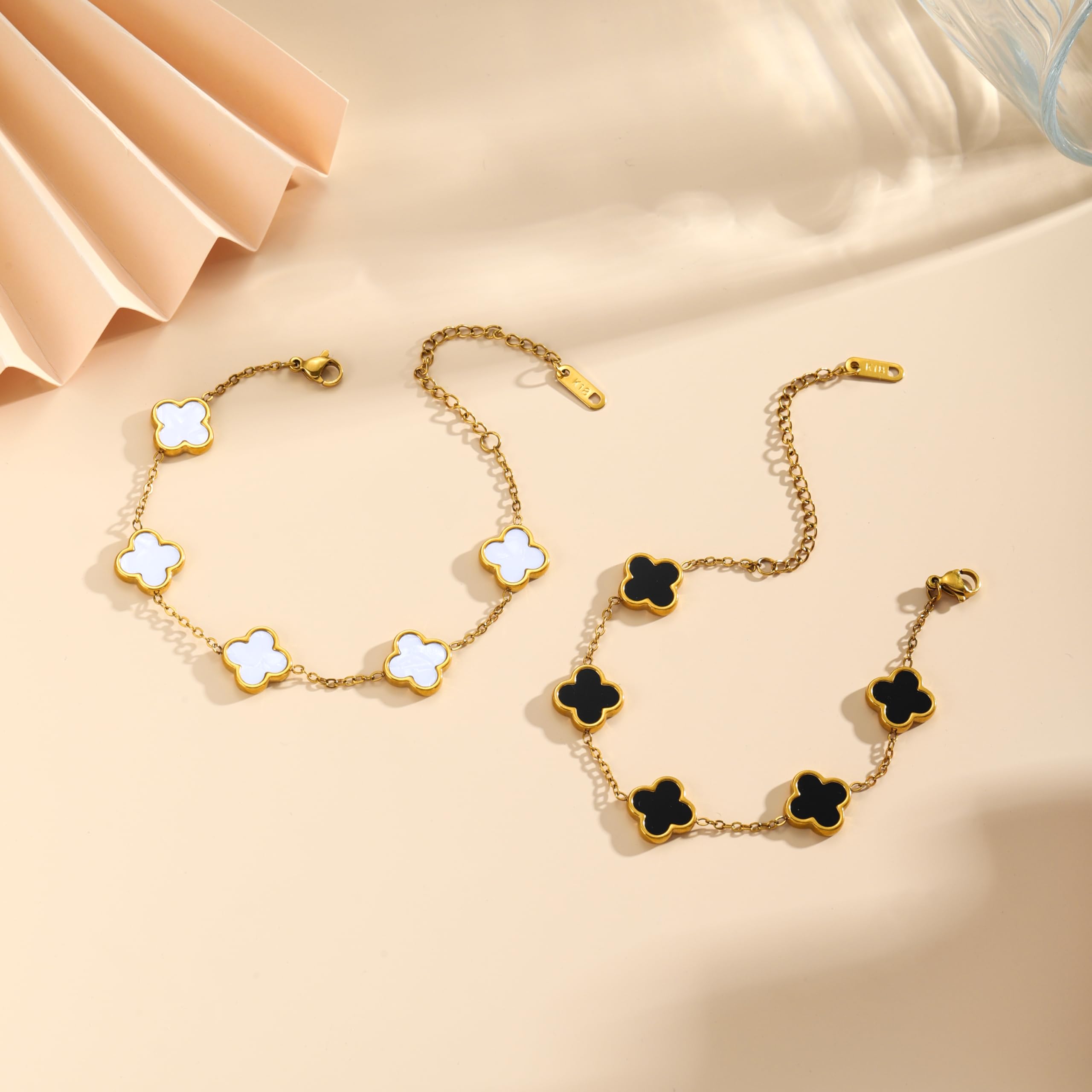 18K Gold Plated Adjustable Link Bracelet for Women - Double Sided Fashion Jewelry Gift Set | Perfect for Birthday, Anniversary, Valentine's Day & Everyday Wear