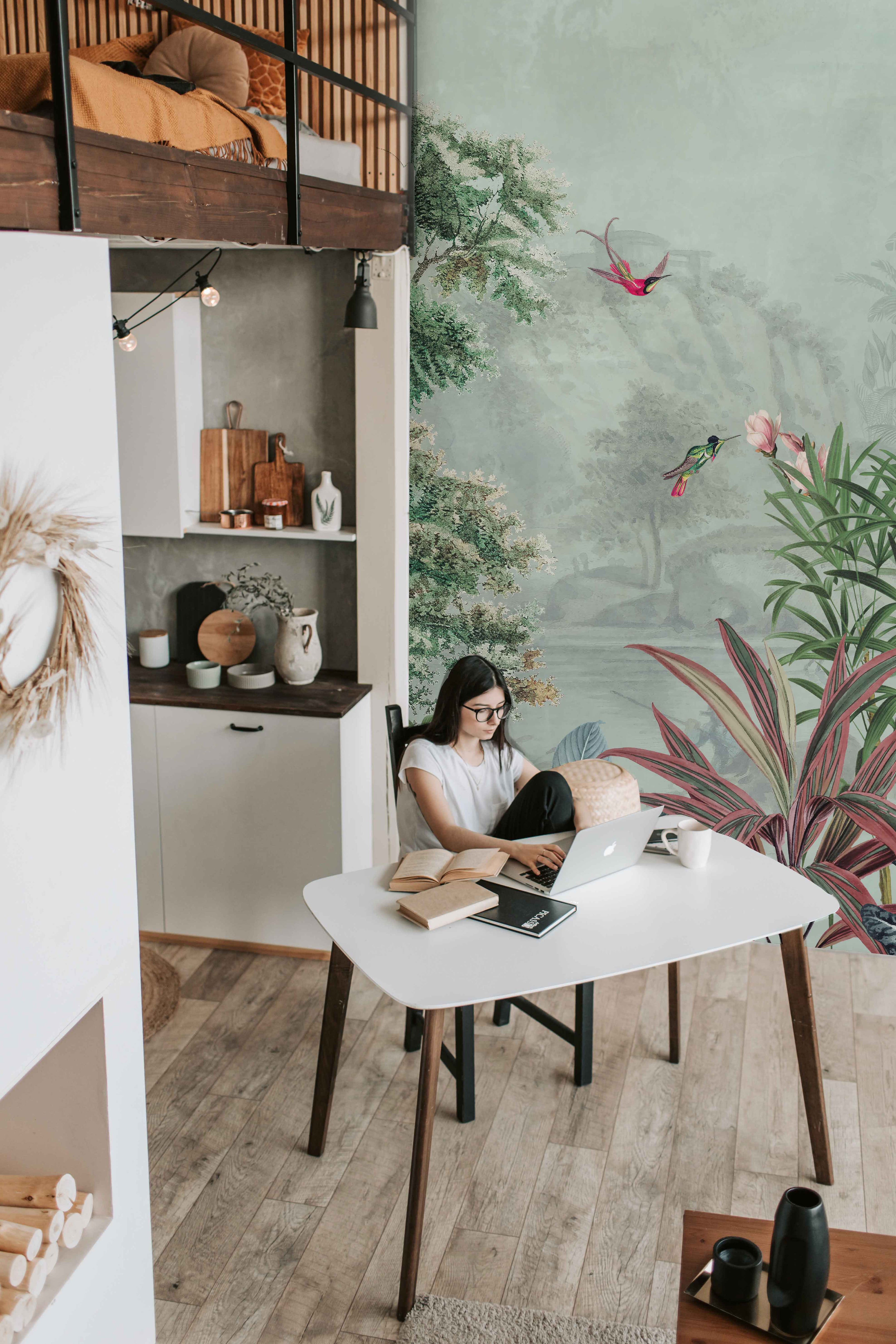 Tropical Wallpaper Scenic Landscape - Nature-Inspired Wall Decor for Living Room, Bedroom & Office