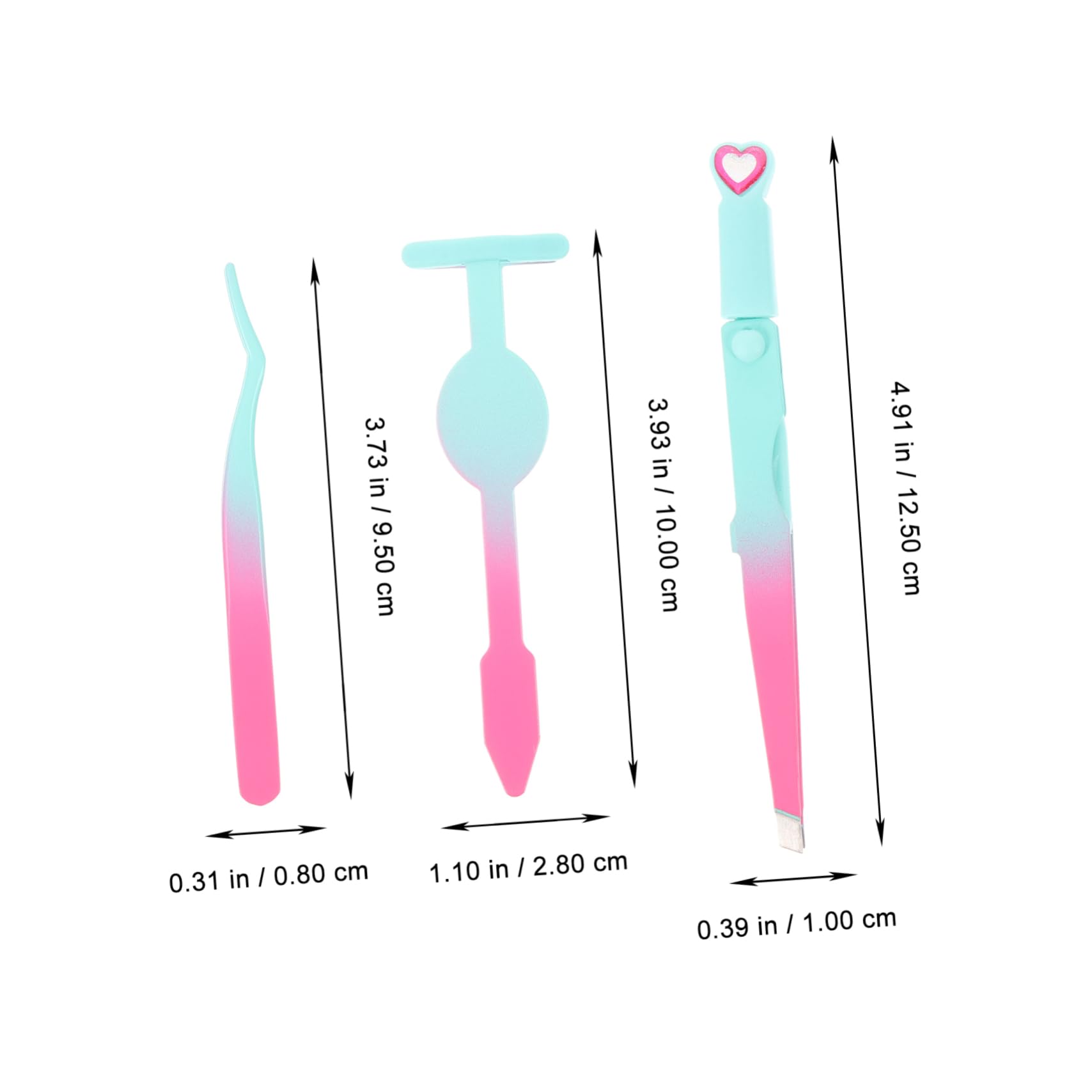 Premium False Eyelash & Brow Tweezers Set - Professional Fiber Grip Lash Extension Tools, Precision Facial Hair Removal Tweezers for Women - Perfect for Salon, Home Use & Travel Beauty Kit