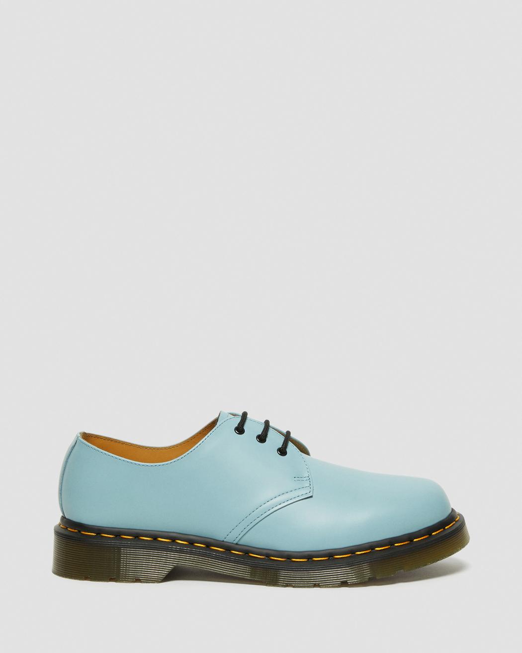 Dr. Martens 1461 Smooth Leather Oxford Shoes for Men & Women - Classic Blue Unisex 3-Eye Shoe for Work, Office & Casual Wear