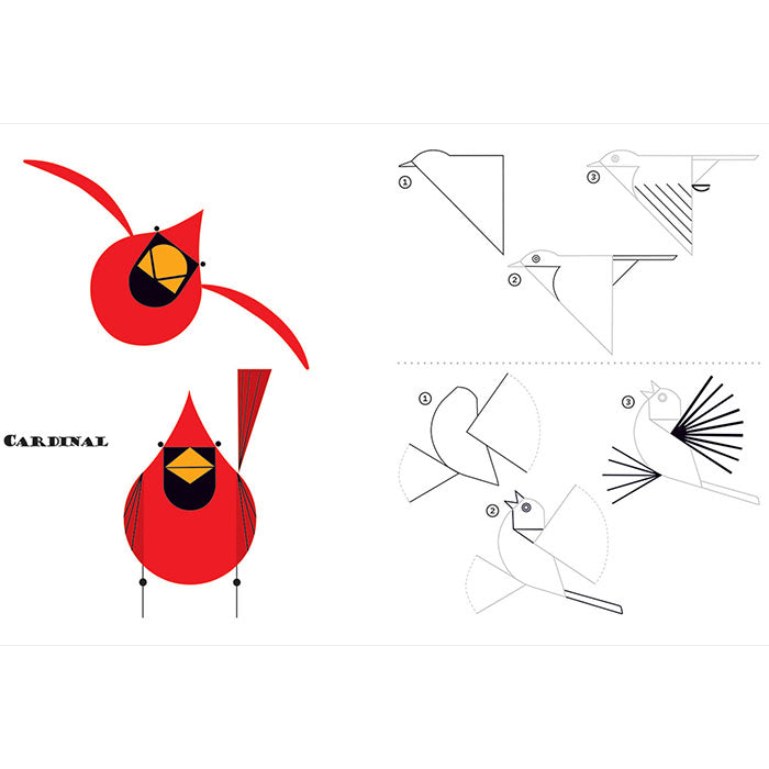 Charley Harper Sketchbook: Learn to Draw 28 Birds in Harper's Unique Style - Perfect for Artists, Bird Lovers & Nature Sketching Enthusiasts