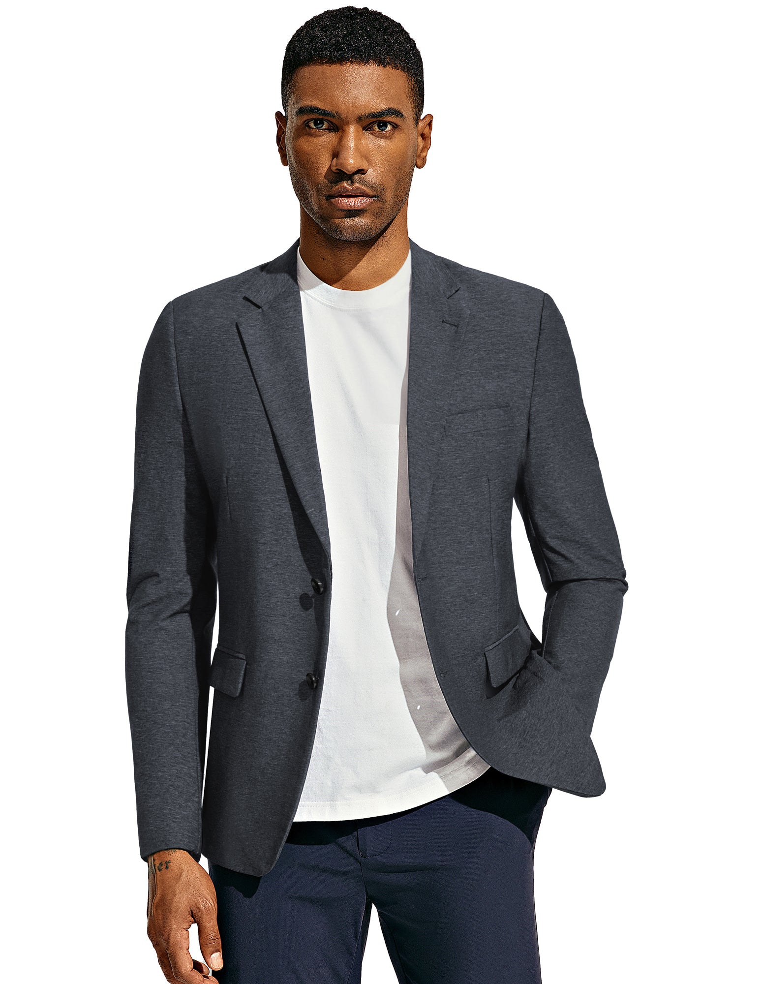 Men's Stretch Blazer - Lightweight Wrinkle-Free Casual Suit Jacket & Sport Coat for Office, Travel & Special Occasions