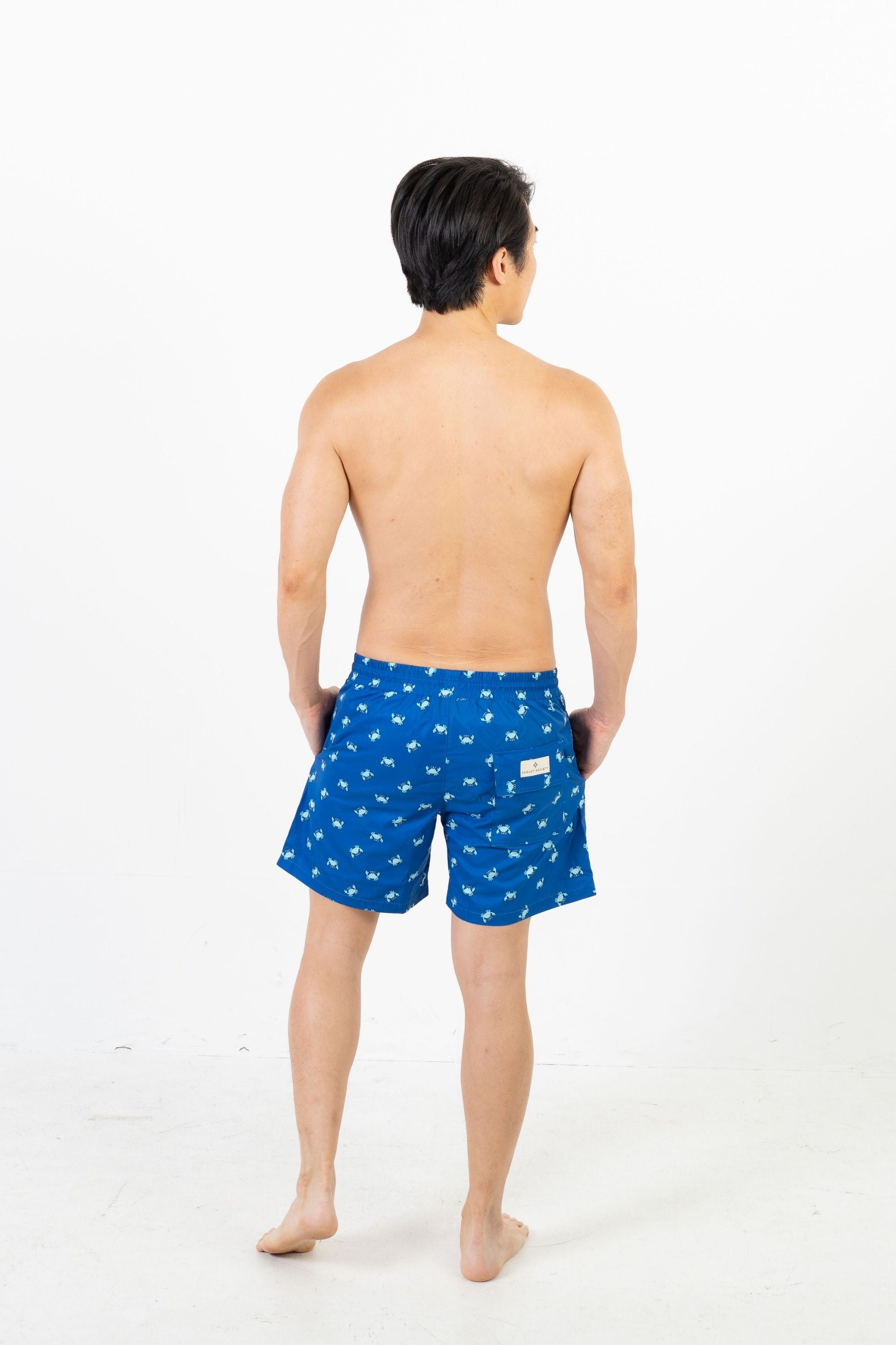 Southport Men's Quick-Dry Swim Trunks with UPF 50+ Protection - Comfortable Beach Shorts for Swimming, Surfing & Vacation | Crab Print Design