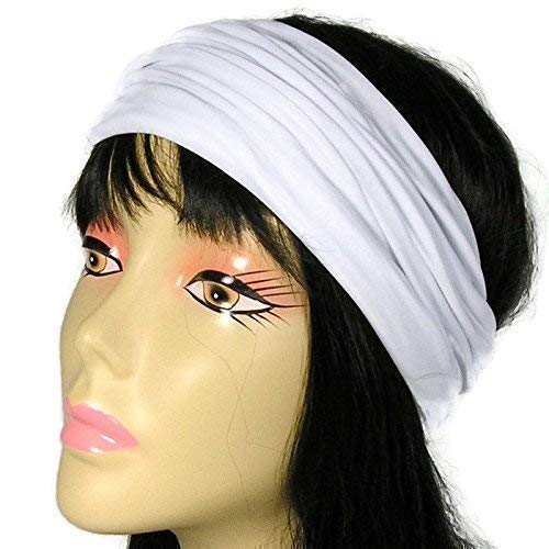 Wide Lycra Head Wrap - Stay in Place Black Chef Headband for Cooking & Biking - Adjustable Sweatband for Sports, Workouts & Outdoor Activities - Custom Sizes Available