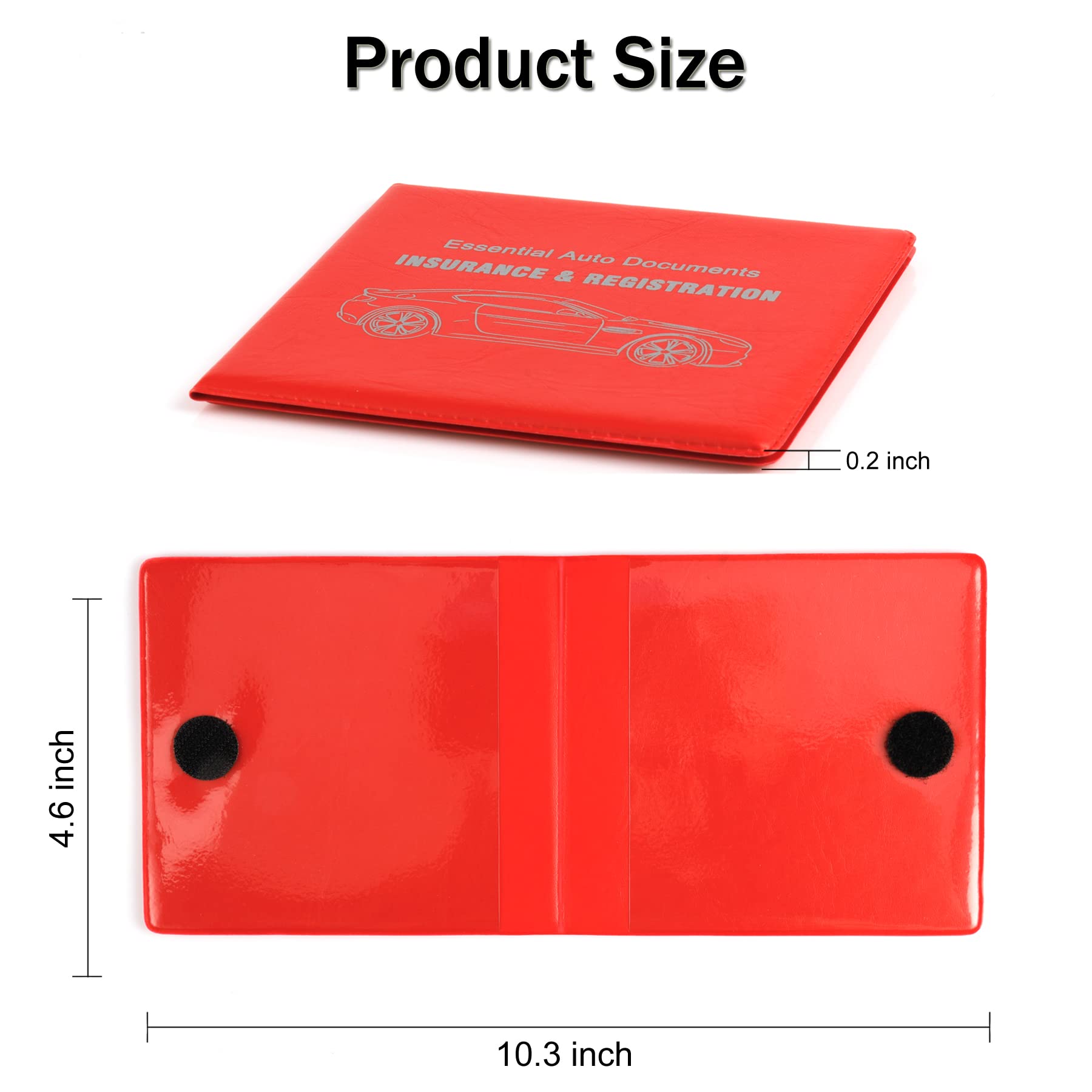 UYYE Car Registration & Insurance Card Holder - 2 Pack Vehicle Glove Box Organizer for Documents, Cards, License Plate | Durable Interior Car Accessories for Easy Storage & Quick Access