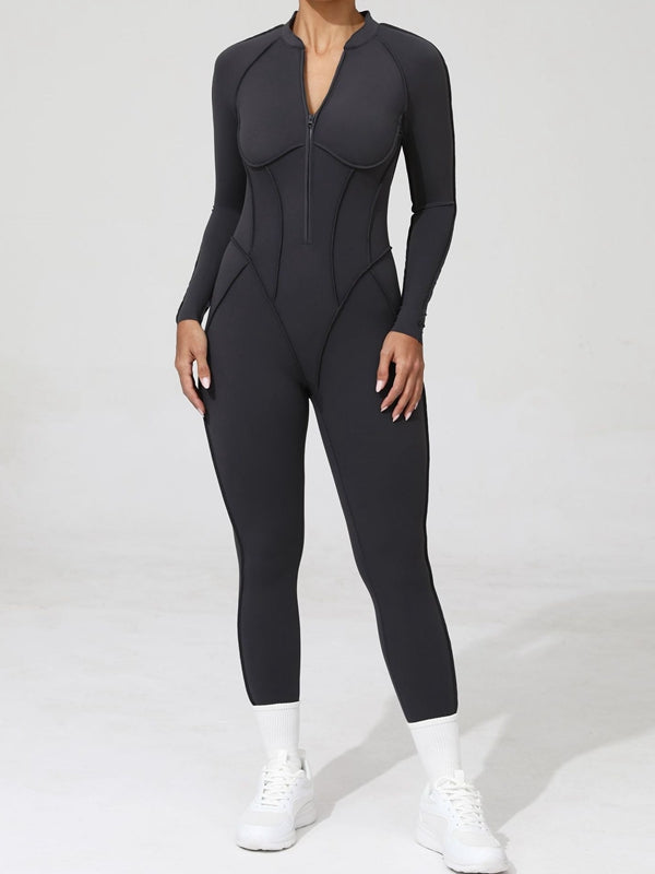 ZASUWA Women's Sexy Backless Zipper Scrunch Bum Jumpsuit - Stretchy Bodycon Romper for Clubwear, Night Out & Date Night