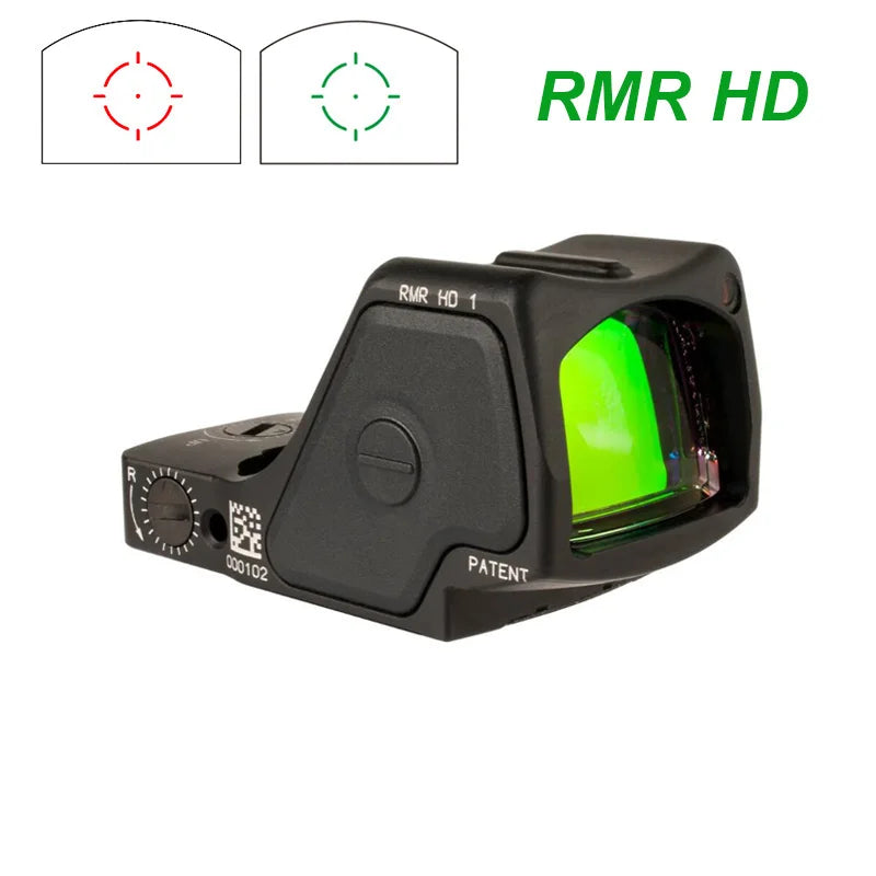 Tactical RMR HD Red Green Dot Sight - Compact Pistol Reflex Sight with Light Sensing System | Picatinny Mount Scope Optics for Rifles & Handguns | Ideal for Hunting, Shooting Range & Tactical Training