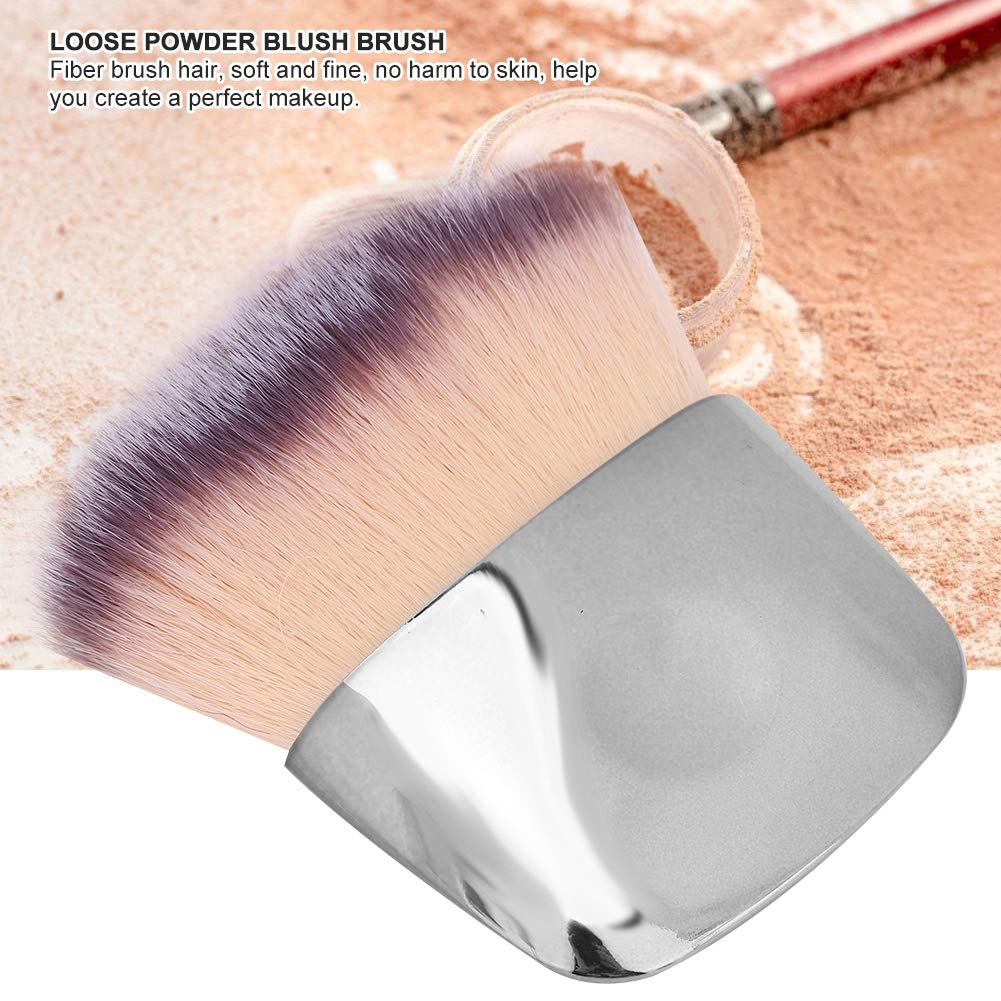 Premium Dual-Ended Makeup Brush - Soft Bristles for Loose Powder & Blush - Perfect for Liquid, Cream & Powder Cosmetics - Professional Beauty Tool for Flawless Blending (Silver) - Ideal for Everyday Makeup & Travel Touch-Ups