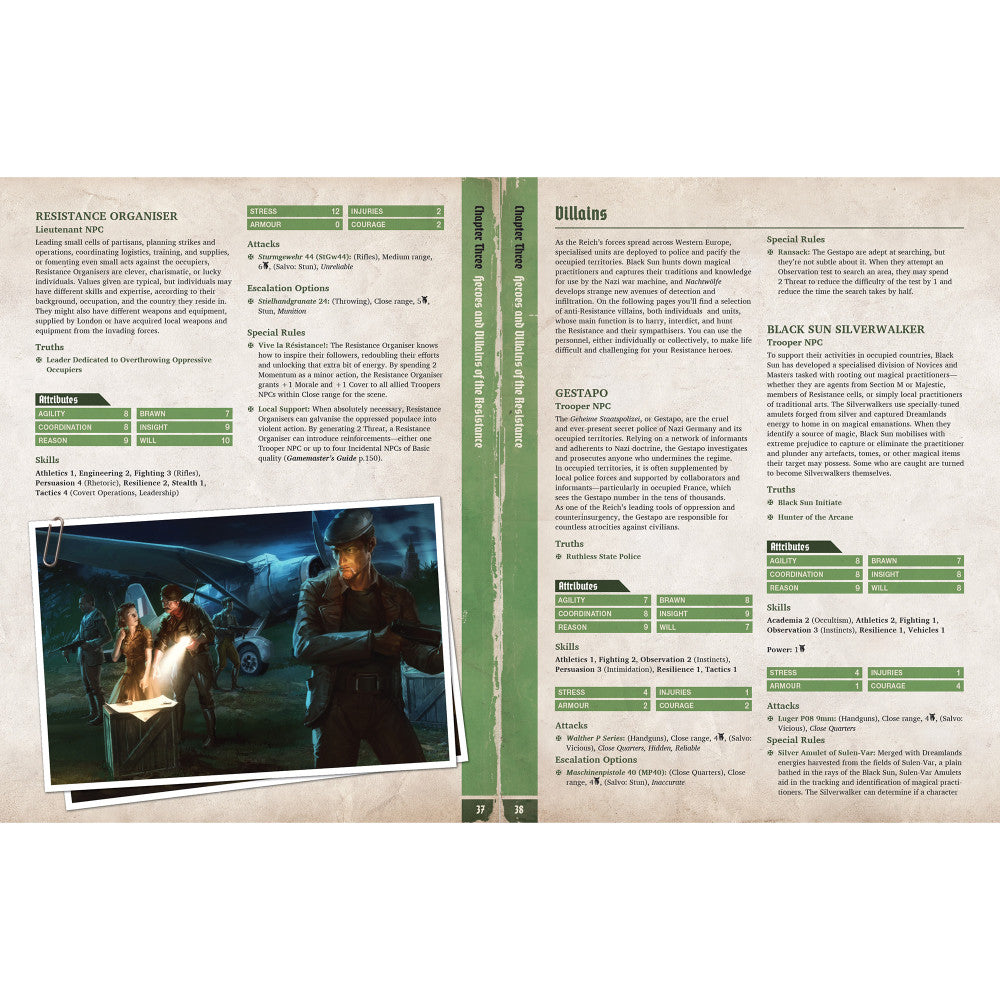 Achtung! Cthulhu 2d20 Vive La Resistance Issue No.9 - Lovecraftian Horror RPG Adventure for Tabletop Gaming & Roleplaying Sessions