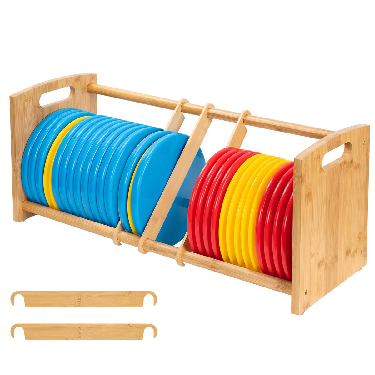 Premium Bamboo Disc Golf Storage Rack - Wall Mounted Disc Golf Organizer for Discs, Bags & Accessories | Perfect for Home, Garage & Tournament Storage | Durable Disc Golf Equipment Shelf for Sports Enthusiasts