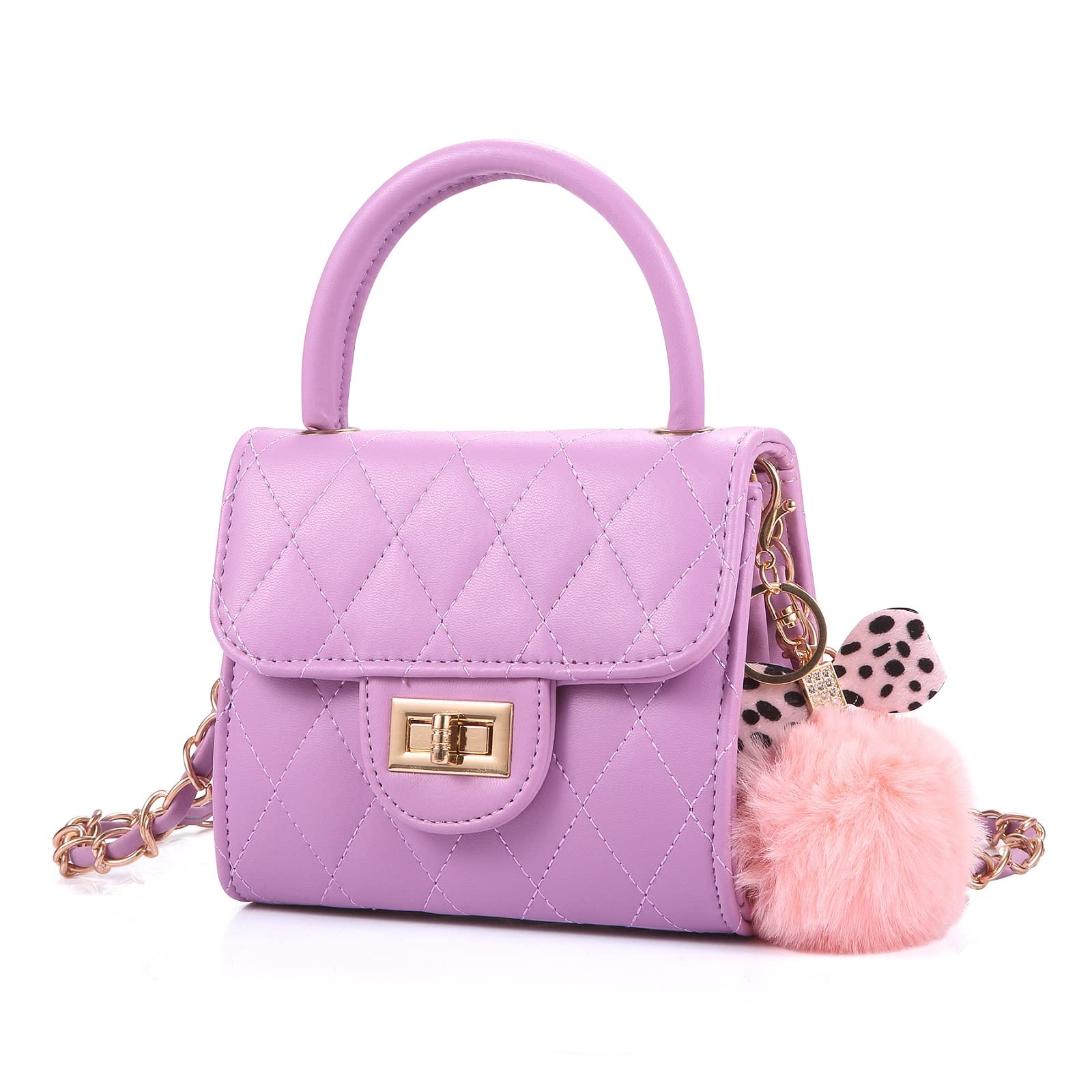 **Adorable Little Girl Purse for Toddlers - Kids Handbag with Adjustable Strap, Purple - Perfect for Birthday Gifts, Dress-Up Play & Special Occasions**