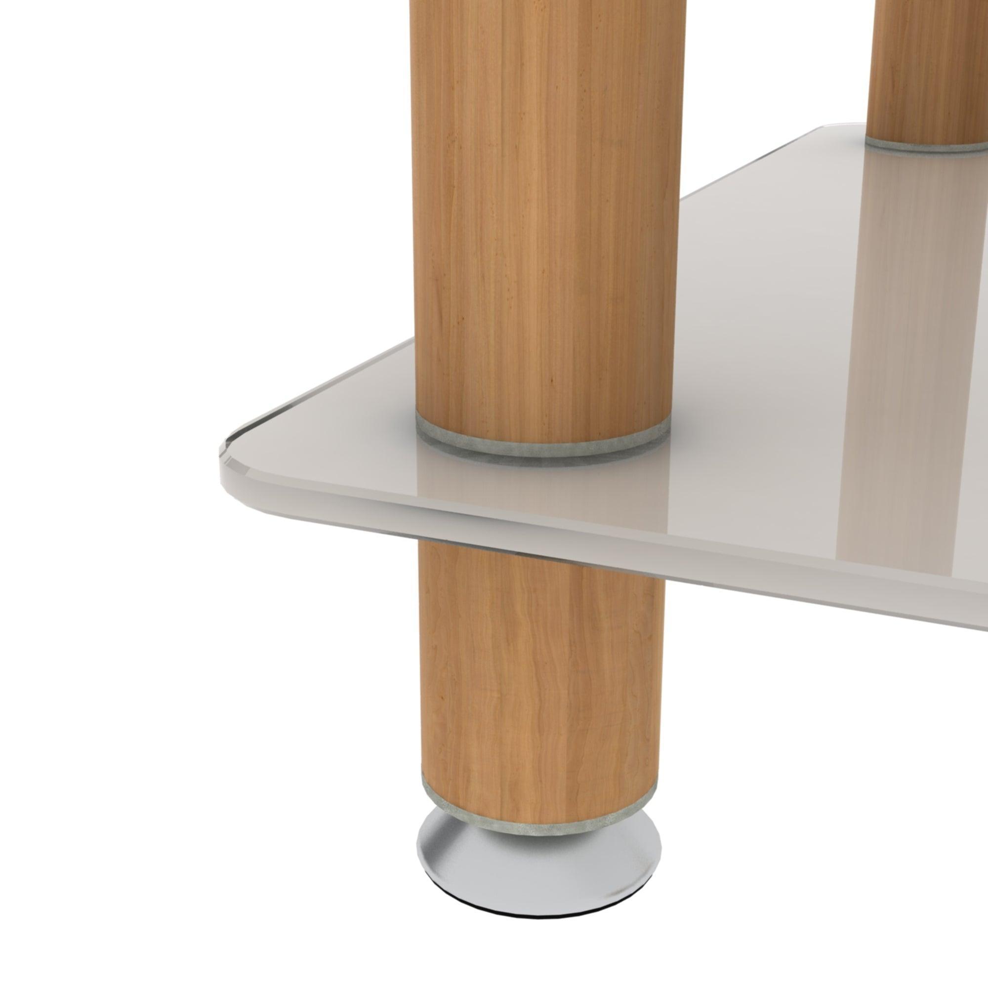 Modern 2-Tier White & Oak Side Table with Storage Shelf - End Table, Nightstand, Sofa Table for Living Room, Bedroom, Office - Space Saving Furniture for Small Spaces
