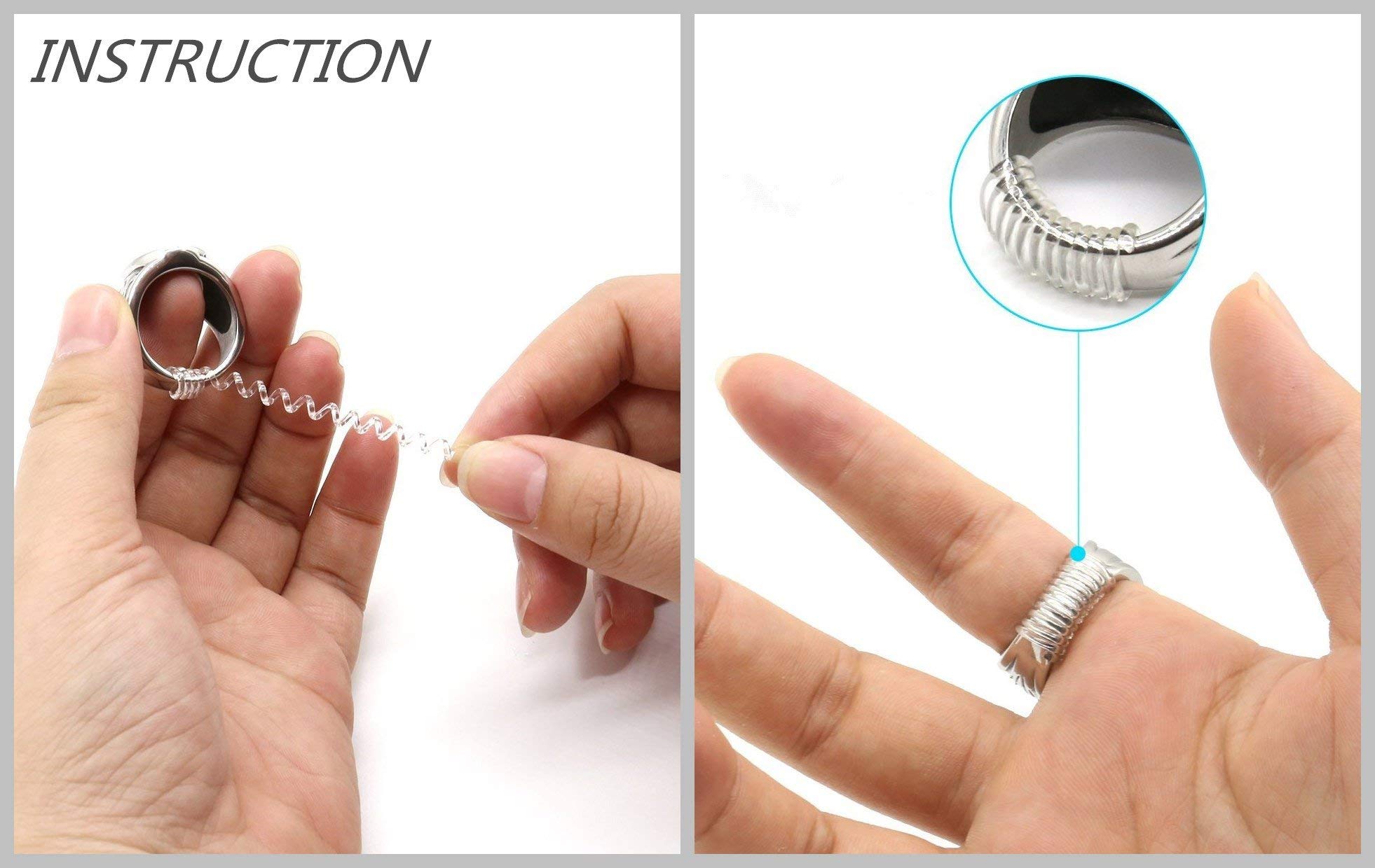 Invisible Ring Size Adjuster for Loose Rings - 12PCS Adjustable Ring Sizers Fit Any Jewelry - Perfect for Wedding Bands, Engagement Rings & Fashion Rings - Secure Comfort Fit for Daily Wear