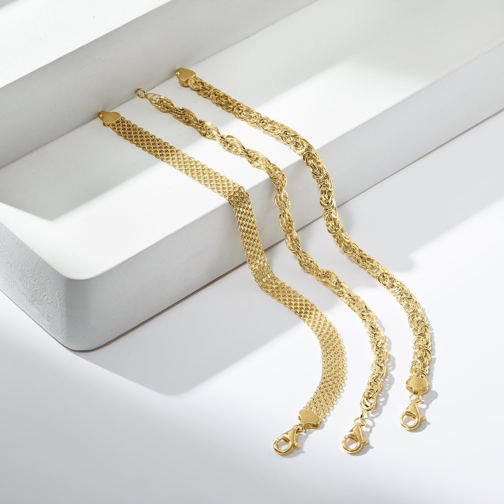 Ross-Simons Sterling Silver 3-Link Bracelet Set for Women | Elegant Stackable Jewelry for Everyday Wear, Gifts & Special Occasions