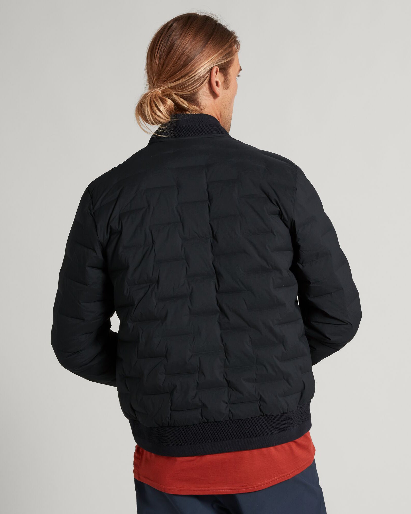 Men's Federate Stretch Down Bomber Jacket - Lightweight Warm Winter Coat, Water-Resistant Outerwear for Casual & Outdoor Activities | Perfect for Hiking, Travel & Daily Wear in Black