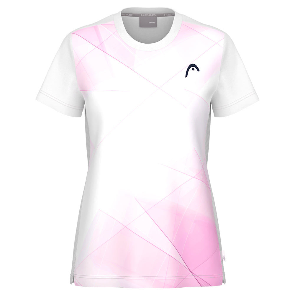 Head Girls Tie Break T-Shirt - White & Lilac Cotton Tee for Tennis & Casual Wear | Perfect for Sports & Everyday Outfits