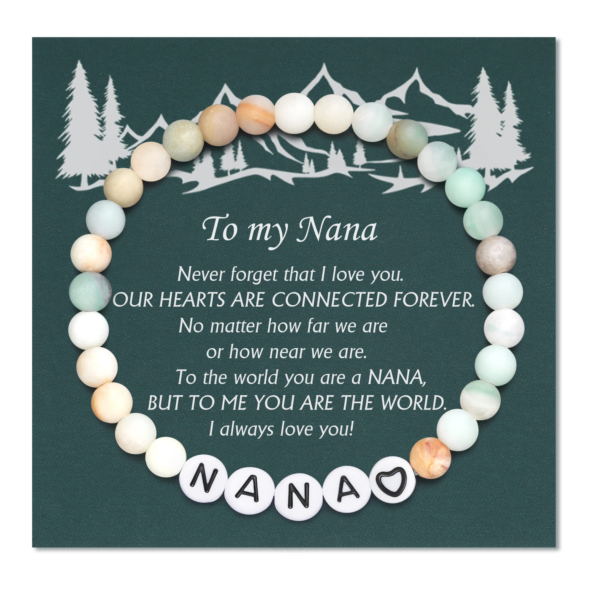 Natural Stone Bracelet for Women & Men - Personalized Gifts for Nana, Mimi, Grandma, Papa, Dad, Mom, Daughter, Aunt & Sister | Christmas, Birthday, Valentine's & Mother's Day Present | Perfect for Daily Wear, Special Occasions & Spiritual Healing