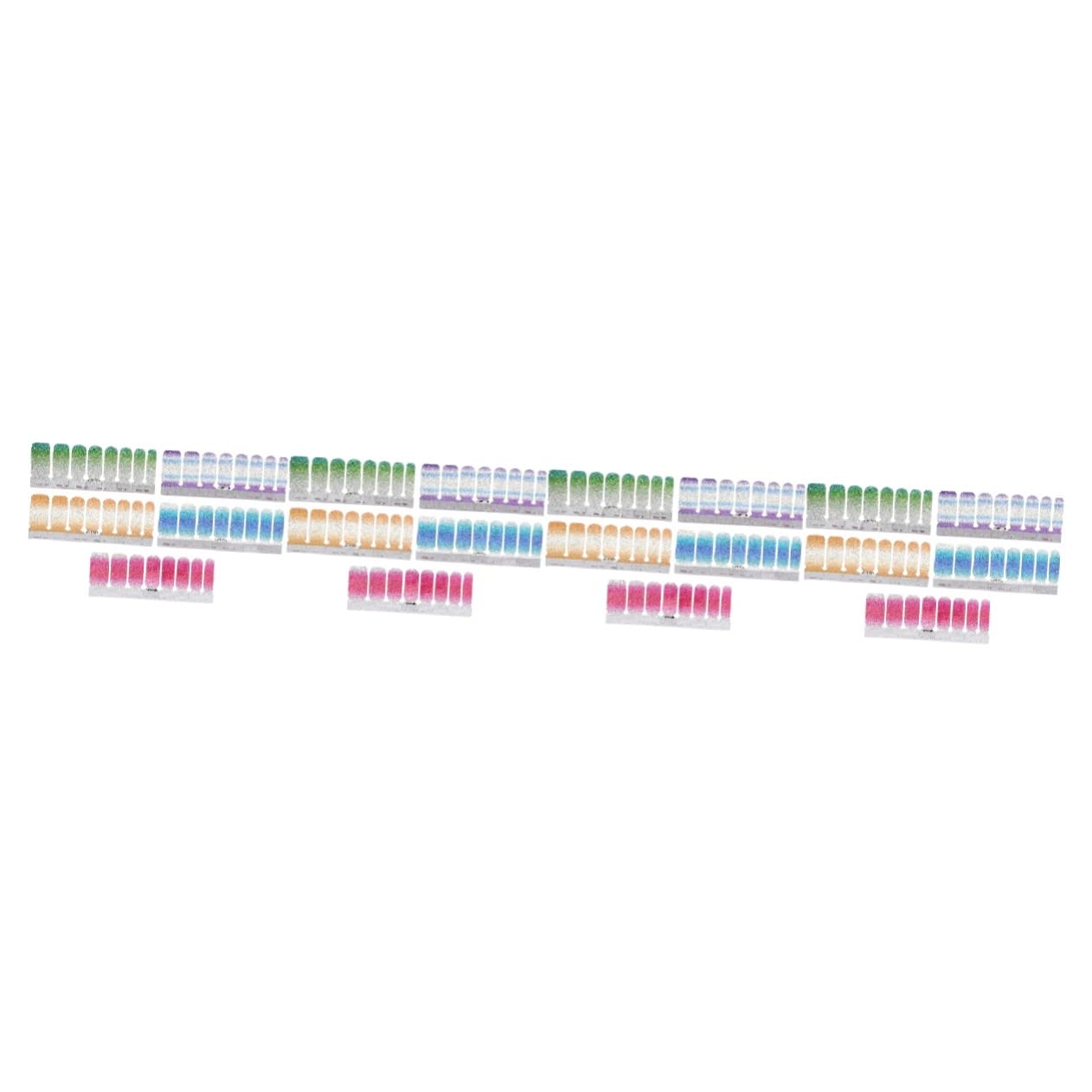 Beatifufu 20 Sheets Glitter Nail Art Stickers - DIY Manicure Decals, Full Wrap Nail Strips for Salon & Home Use | Perfect for Parties, Weddings & Special Occasions