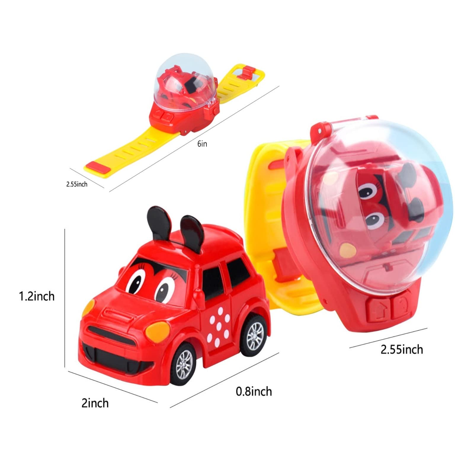 2022 New Kids Remote Control Car Toy - Mini Cartoon Racing Watch Car with USB Charging, Best Gift for Boys & Girls (D-Green) | Fun Birthday Present, Indoor/Outdoor Play, STEM Learning Toy