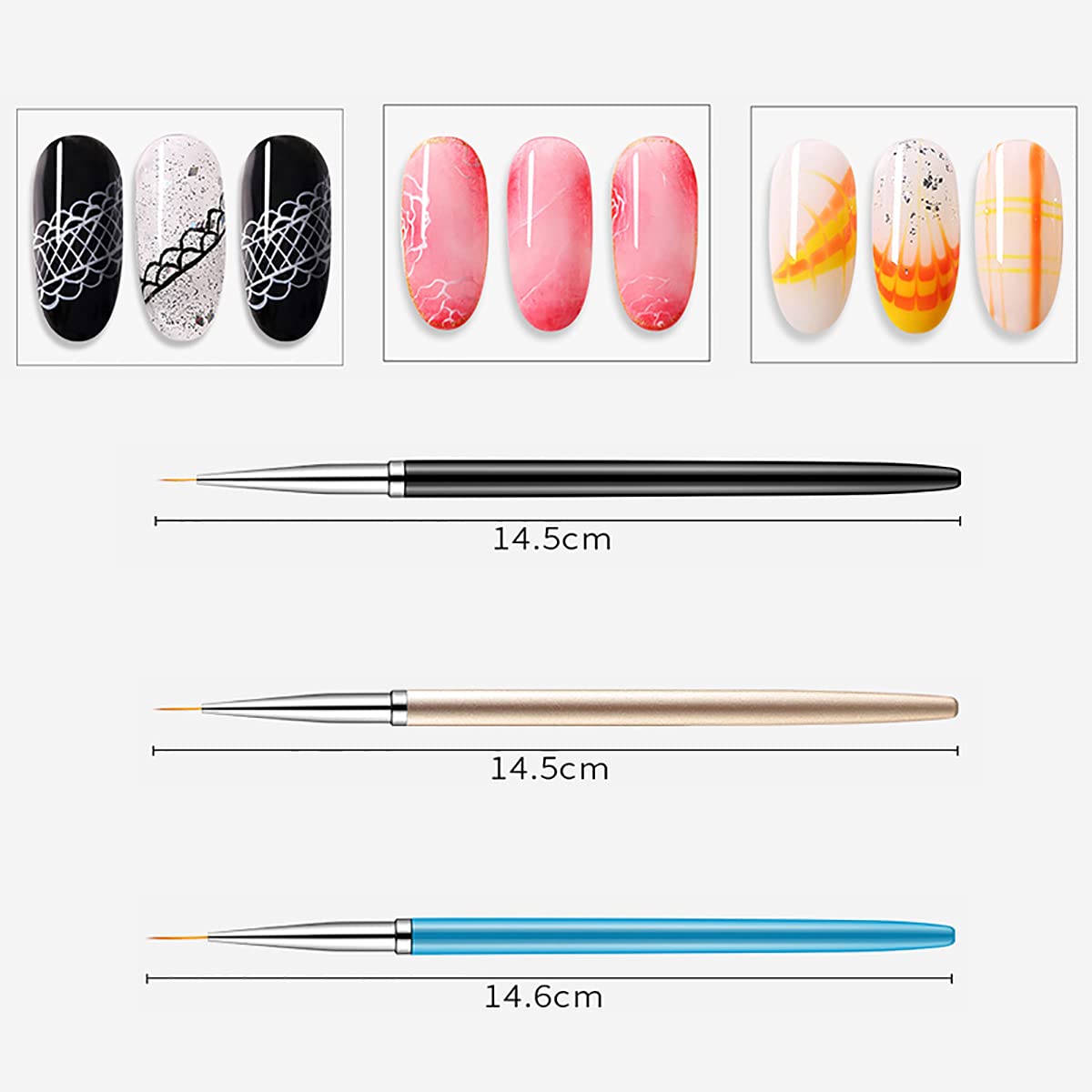 8pcs Nail Art Brush Set for UV Gel & Gradient Nails - Manicure Kit for Home & Salon Use