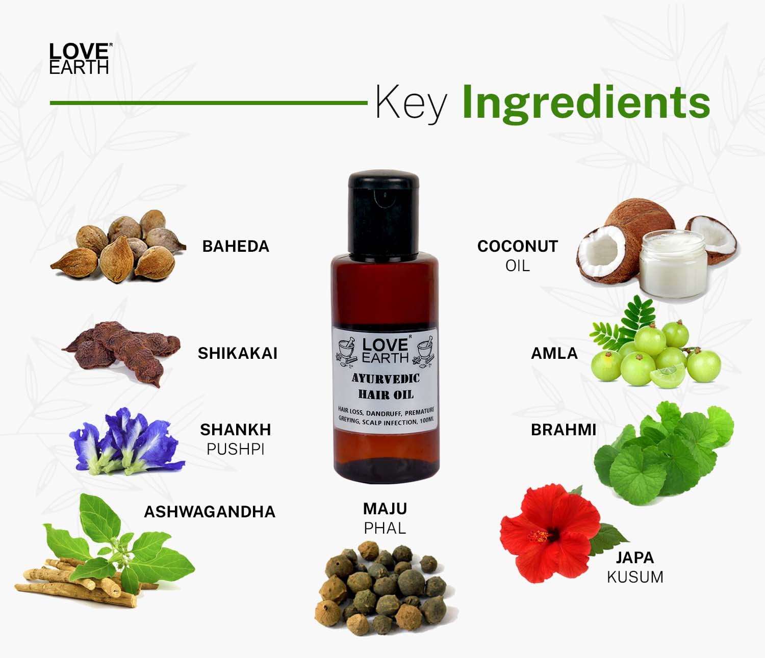 Organic Ayurvedic Hair Oil with Brahmi, Amla & Shikakai - 100ml Natural Treatment for Stronger, Shinier Hair - Promotes Hair Growth & Reduces Hair Fall - Perfect for Daily Hair Care & Scalp Massage