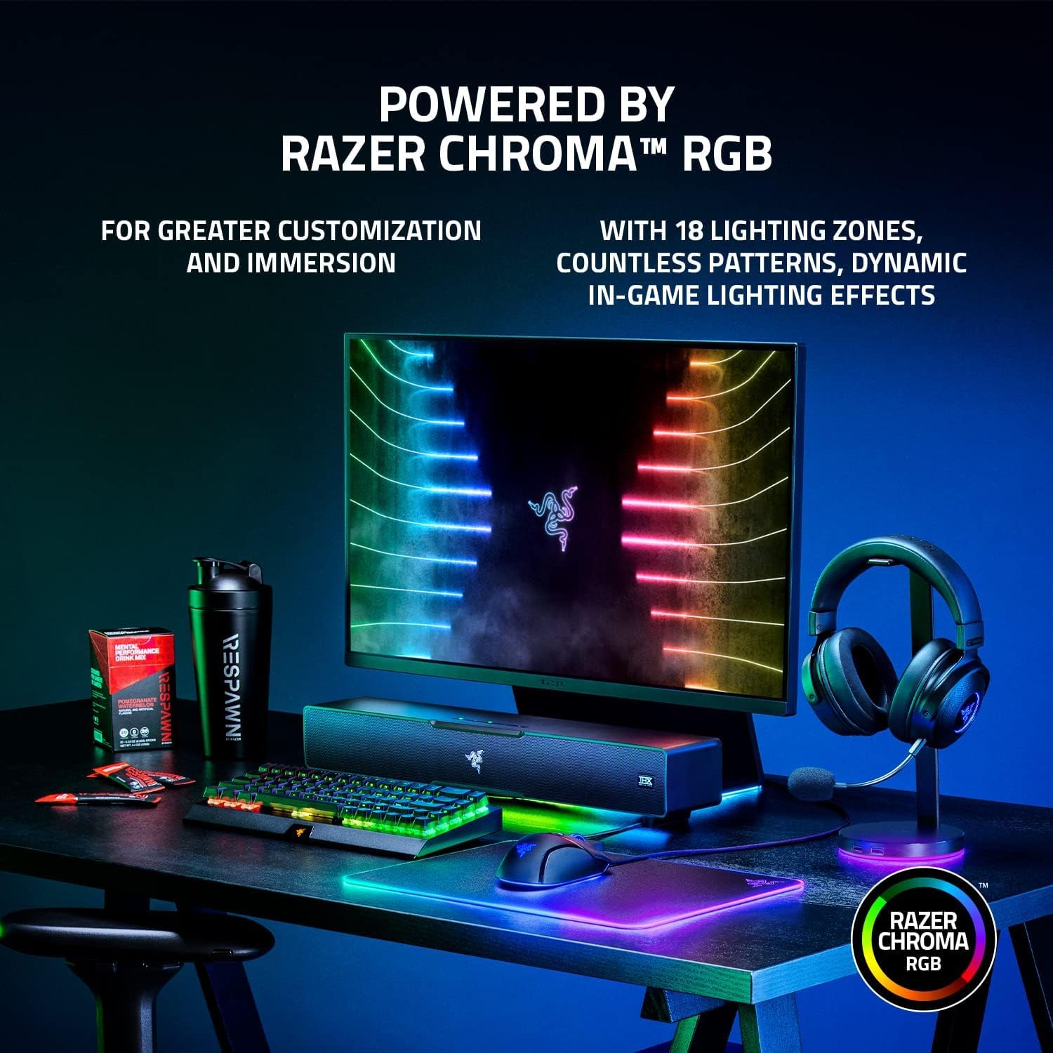 Razer Leviathan V2 Multi-Driver Gaming Soundbar with Subwoofer | THX Spatial Audio | Compact RGB Design | Bluetooth 5.2 | for PC, Laptop, Smartphone & Nintendo Switch | Perfect for Gaming, Movies & Music (Renewed, Black)