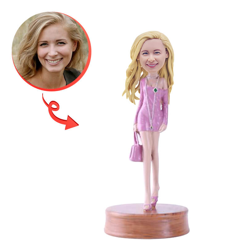 Custom Female Night Club Bobblehead - Personalized Dancing Party Figurine for Bachelorette Parties, Girls Night Out & Bar Decor