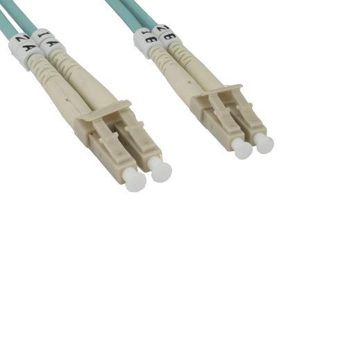 Kentek 30M (98ft) OM4 LC to LC Duplex Fiber Optic Cable - 10G/40G/100G Ethernet, 50/125μm Aqua Patch Cord, 2.0mm OD - Perfect for Data Centers, Server Rooms & High-Speed Network Connections