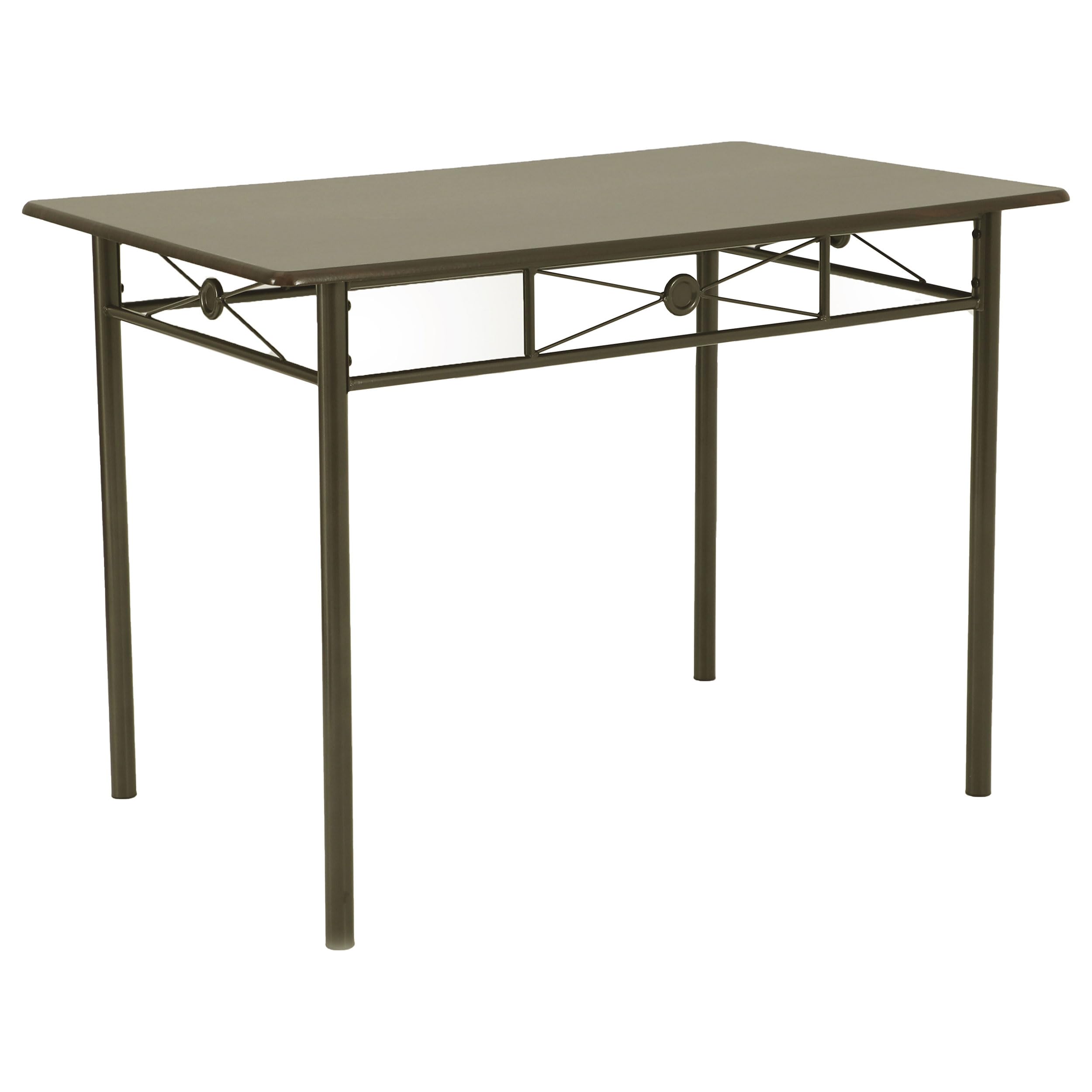 Coaster Home Furnishings Anna 5-Piece Rectangular Dining Table Set - Dark Bronze Metal Frame with Walnut Table Top - Perfect for Family Dinners & Entertaining Guests