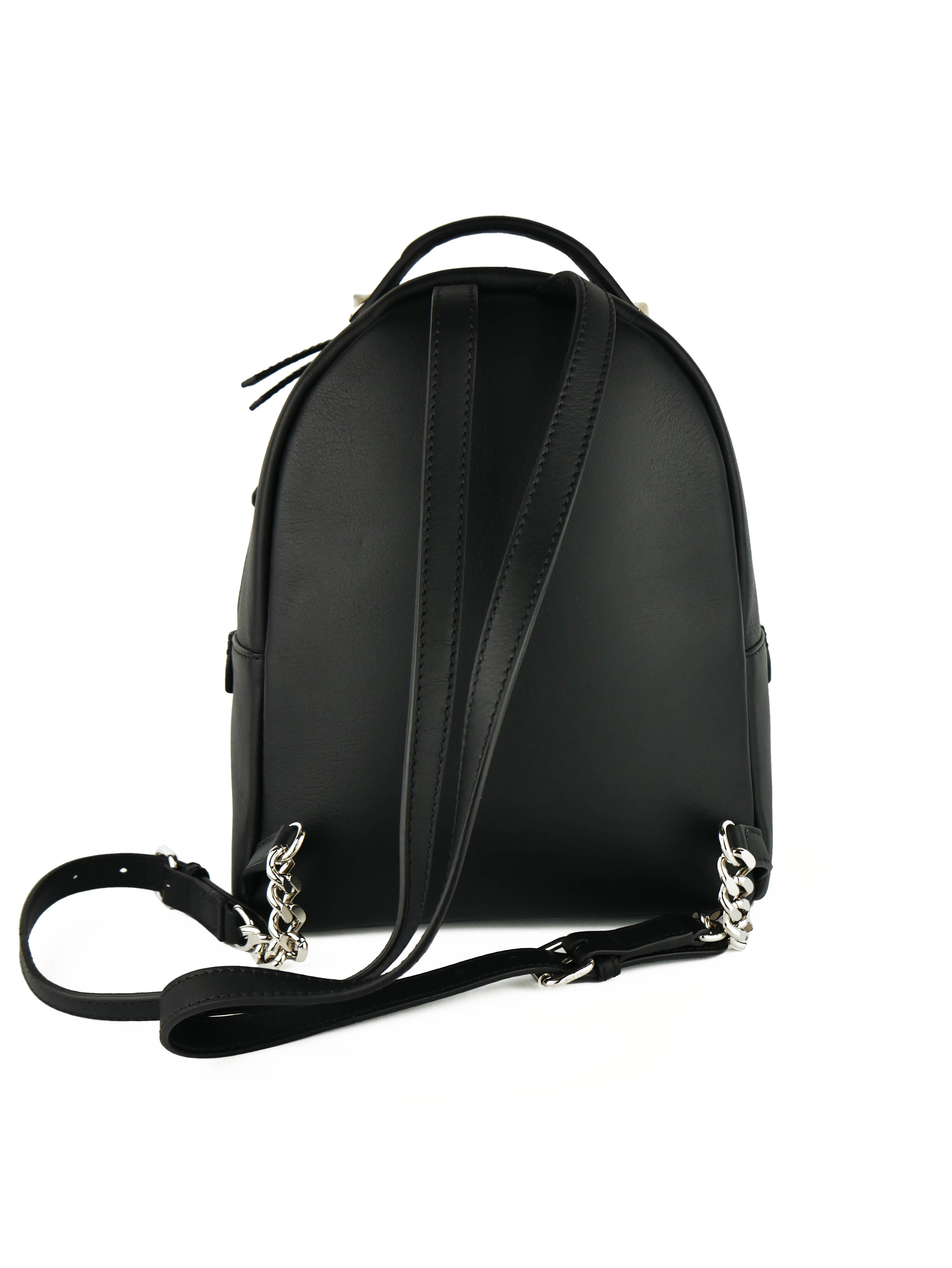 Fendi Black Mini Pyramid Studded Backpack for Women | Luxury Designer Leather Backpack Purse | Perfect for Travel, Shopping & Night Out