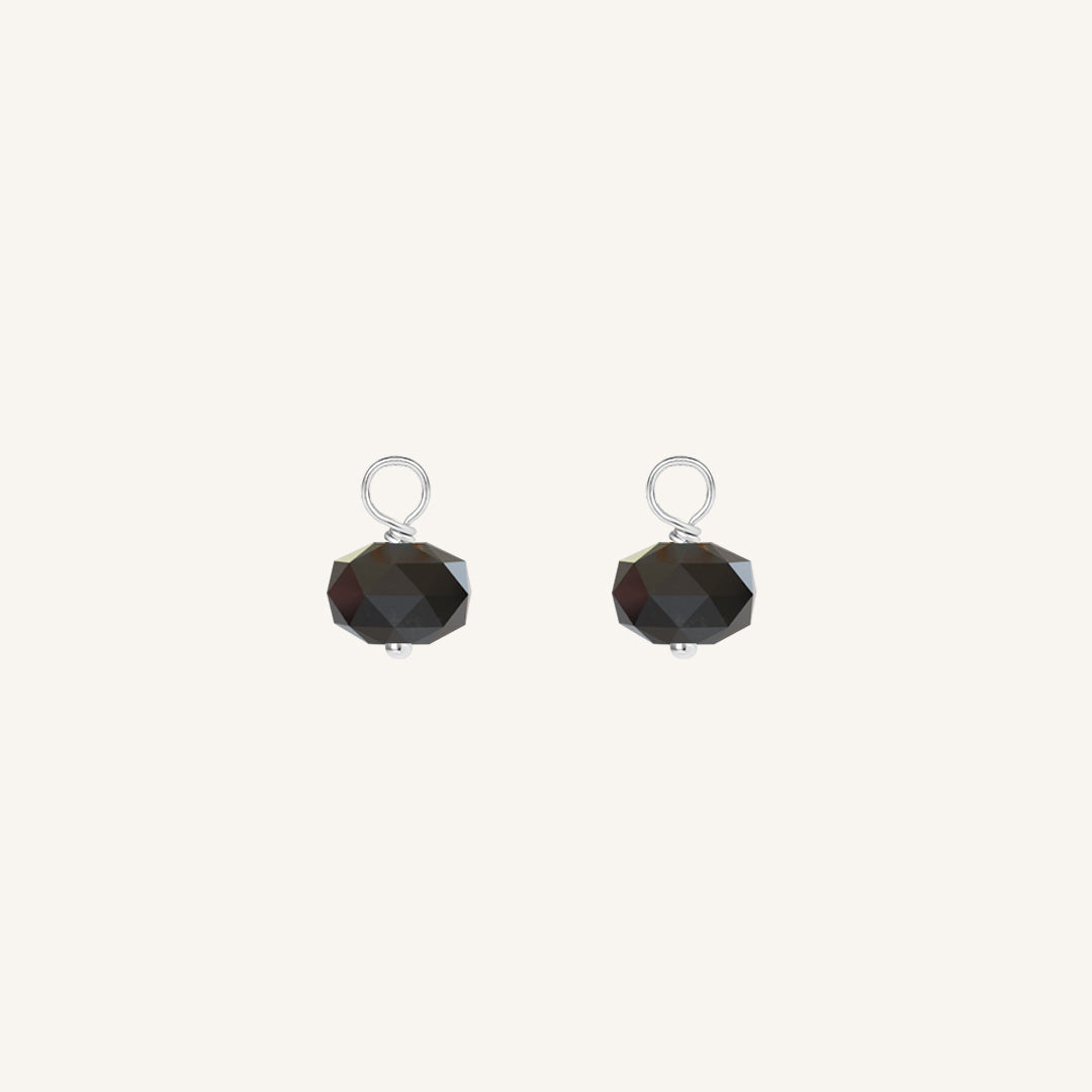 Opulent Black Spinel Hoop Earrings - Set of 2 | Natural Energy Stone Jewelry for Women | Perfect for Evening Parties & Special Occasions