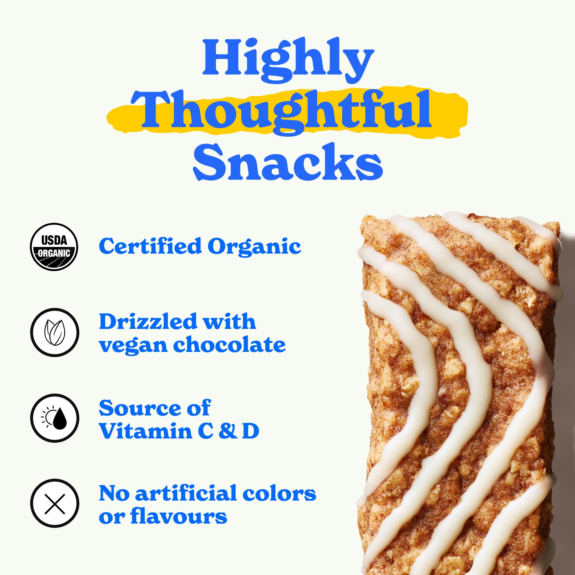 Organic MadeGood Morning Cinnamon Bun Bars, 5 Count (5.3 Oz) - Healthy Breakfast Snacks for Kids & Adults - Perfect for School Lunches, Office Snacks & On-the-Go Energy
