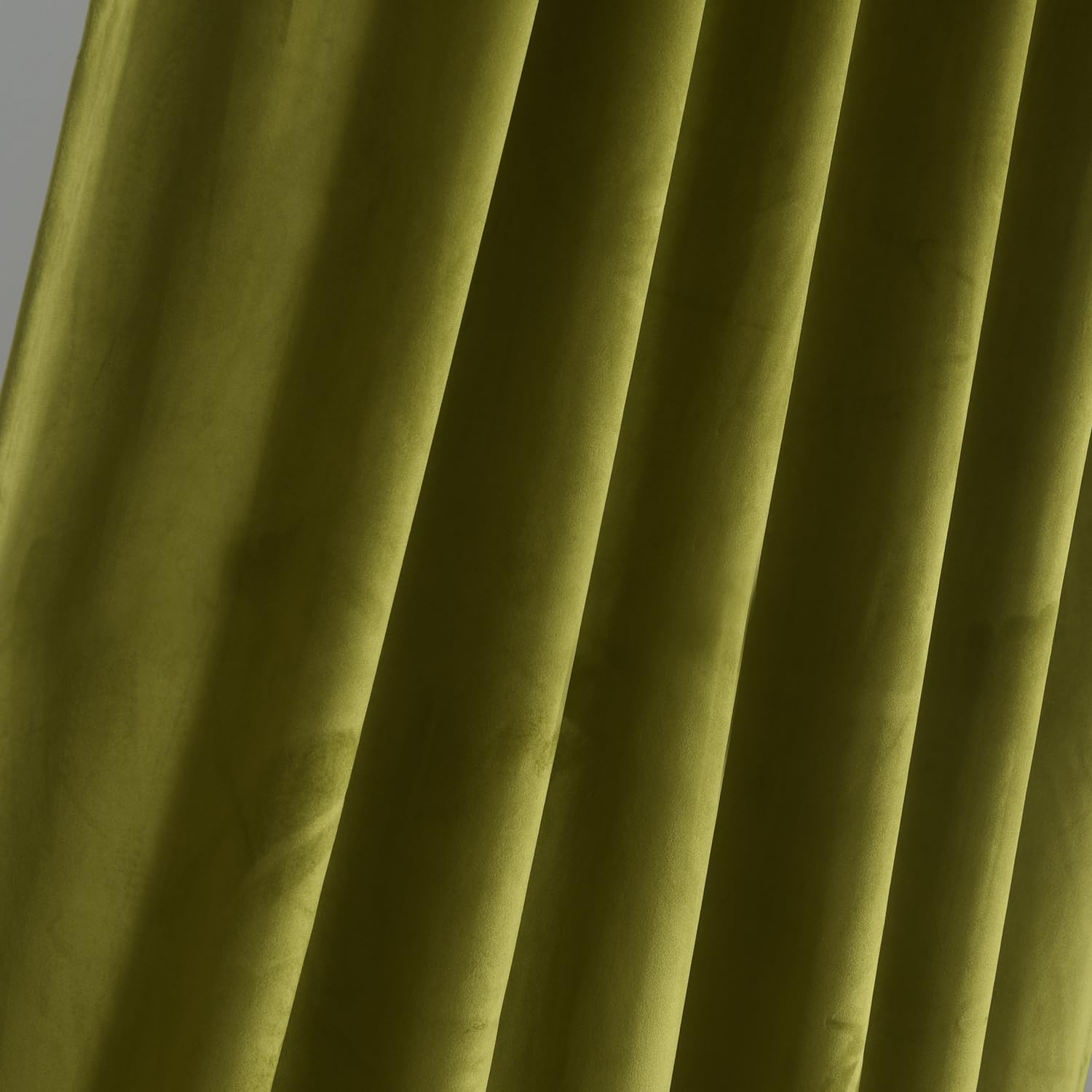 Olive Green Velvet Curtains 52 Inches Wide x 108 Inches Long - Luxurious Window Drapes for Living Room & Bedroom