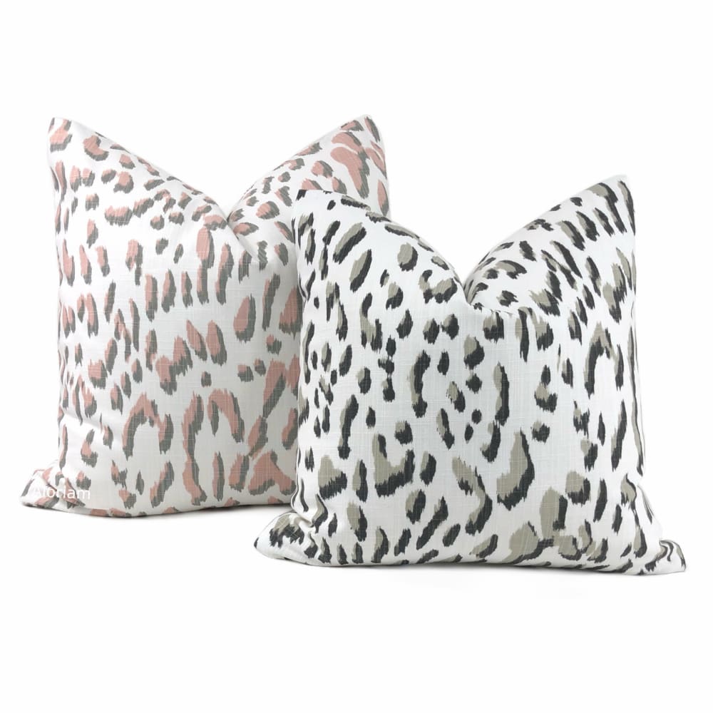 Brenner Pink Gray White Leopard Print Pillow Cover - Soft Decorative Throw Pillow Case for Couch, Bed, Sofa - Home Decor Accent for Living Room, Bedroom