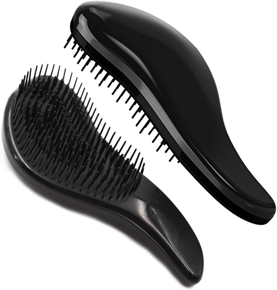 INOVERA Detangling Hair Brush for Women & Men - Wet & Dry Hair Detangler Brush for Curly, Straight & Thick Hair - Knot & Tangle Remover Comb (Black) - Perfect for Daily Hair Care, Travel & Salon Use