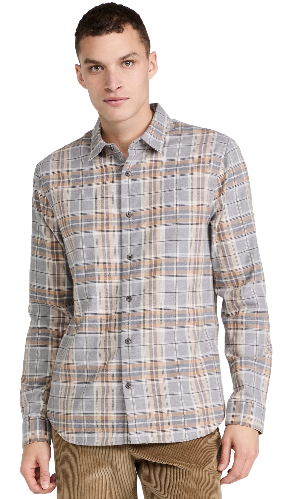 Vince Men's Prince Plaid Button-Down Shirt - Casual & Business Wear for Office, Dating & Outdoor Activities