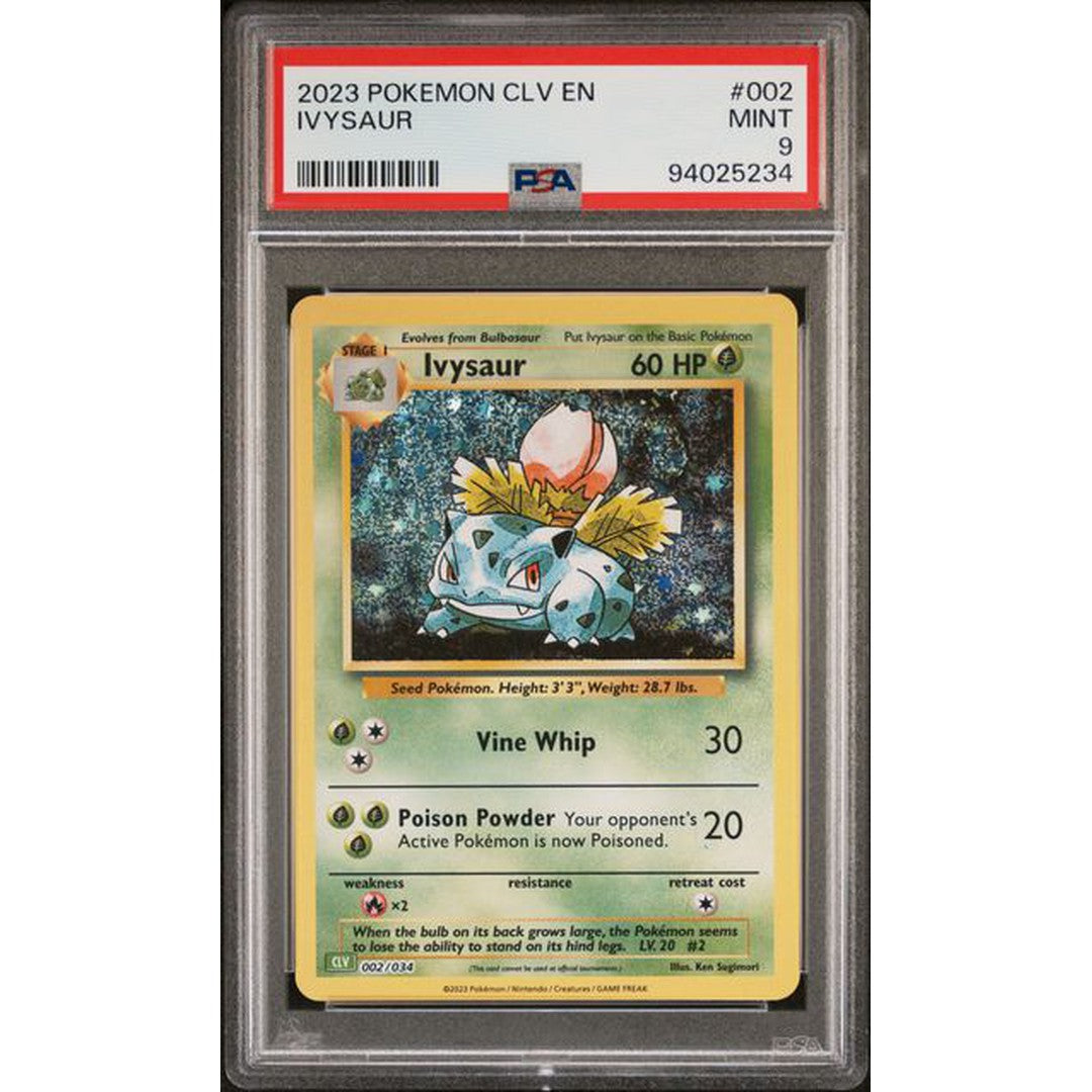 2023 Pokemon Classic Collection Ivysaur #002/034 PSA 9 Graded Card - Rare Trading Card for Collectors & Battles (Perfect for Pokemon TCG Tournaments & Display Collections)