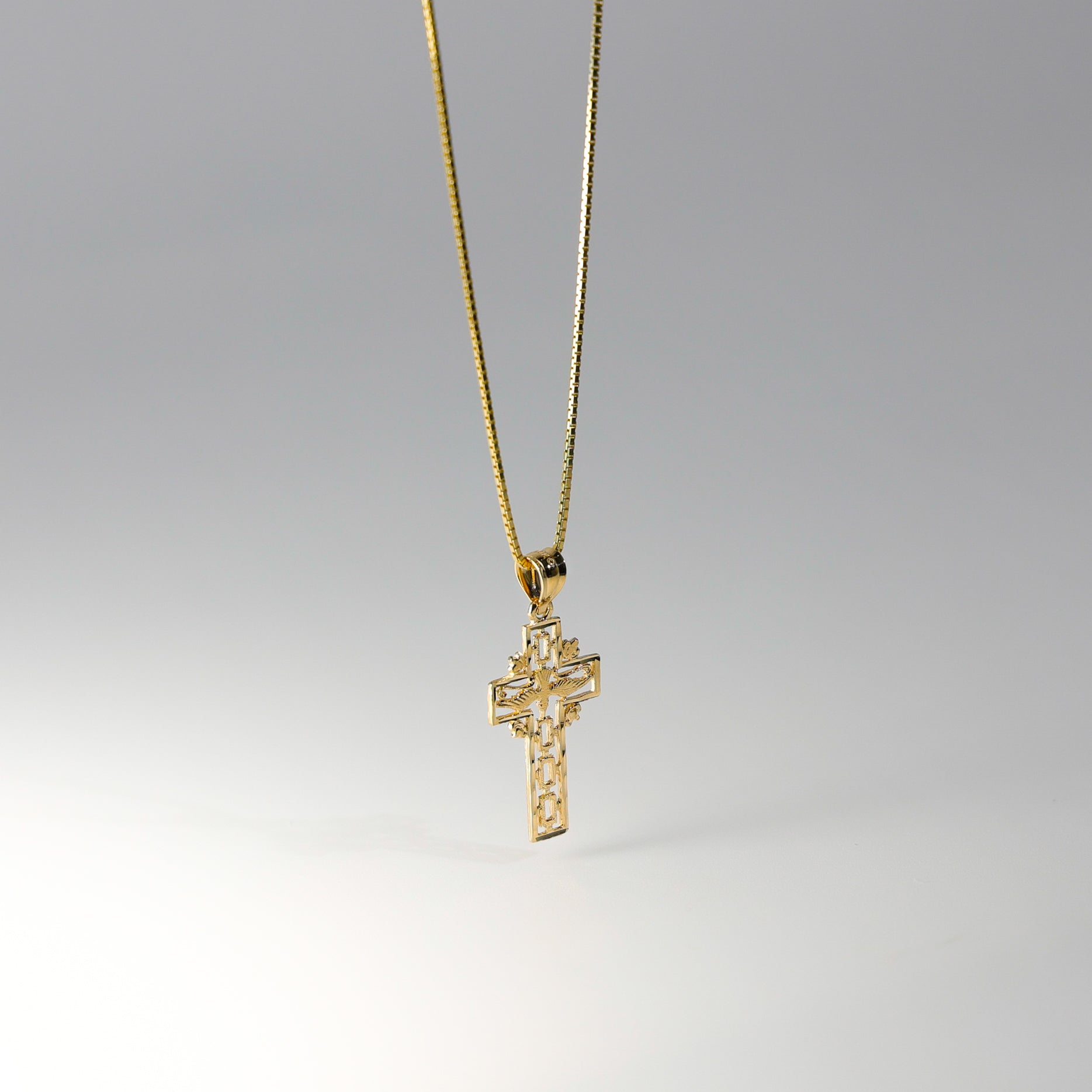 14K Gold Cross Pendant with Holy Spirit Dove Charm - Religious Jewelry for Women & Men - Perfect for Baptism, Confirmation & Church Events