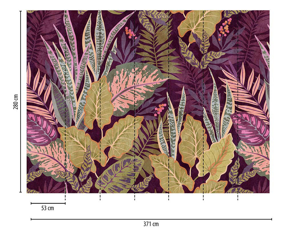 Exotic Leaves Wall Art - Tropical Foliage Decor for Living Room, Bedroom & Office - Unique Home Decor & Gift Idea