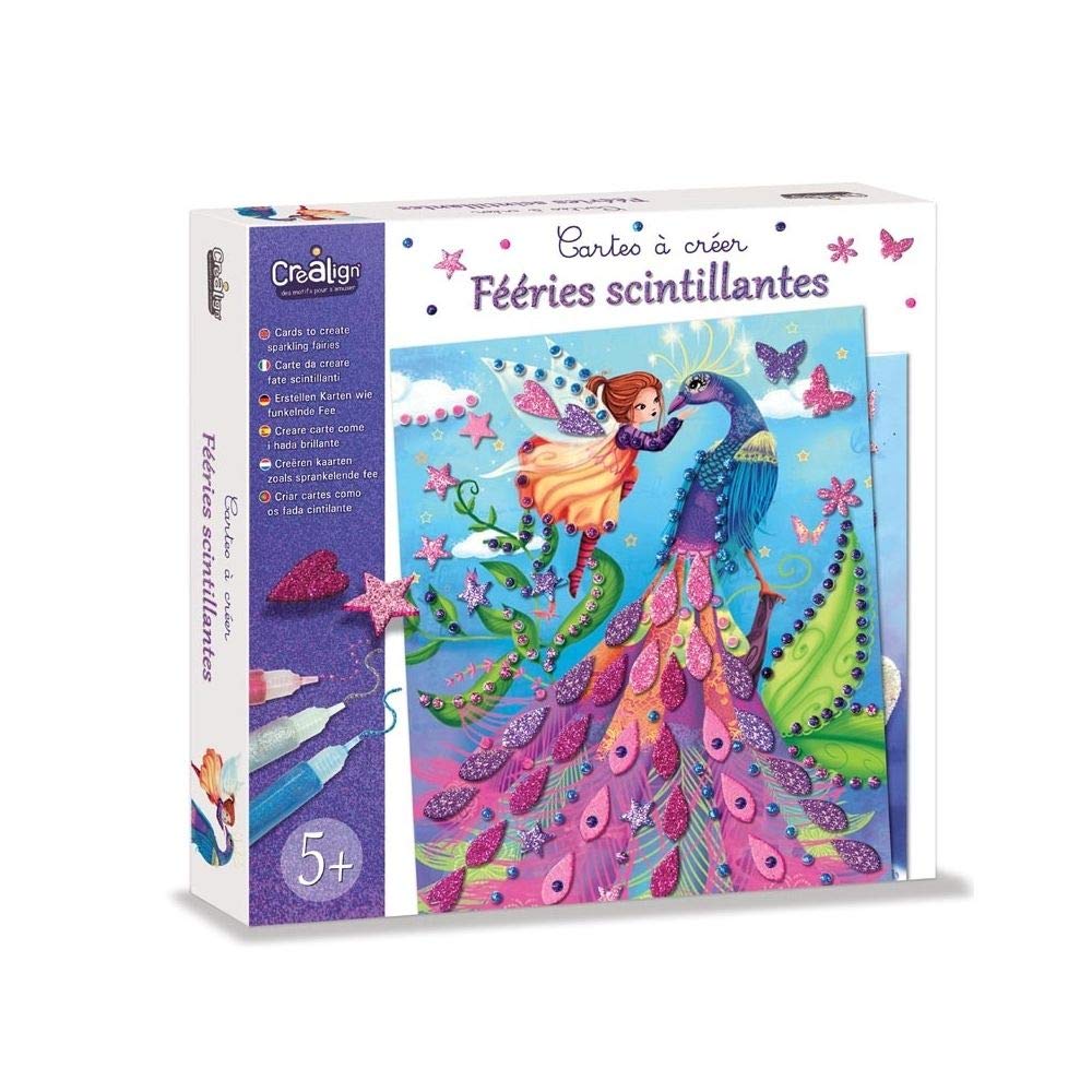 Crea Line CL159 Creation Cards - Sparkling Fairies DIY Craft Kit for Kids, Birthday Party Favors & Scrapbooking Supplies | Perfect for Arts & Crafts, Gift Giving & Creative Projects