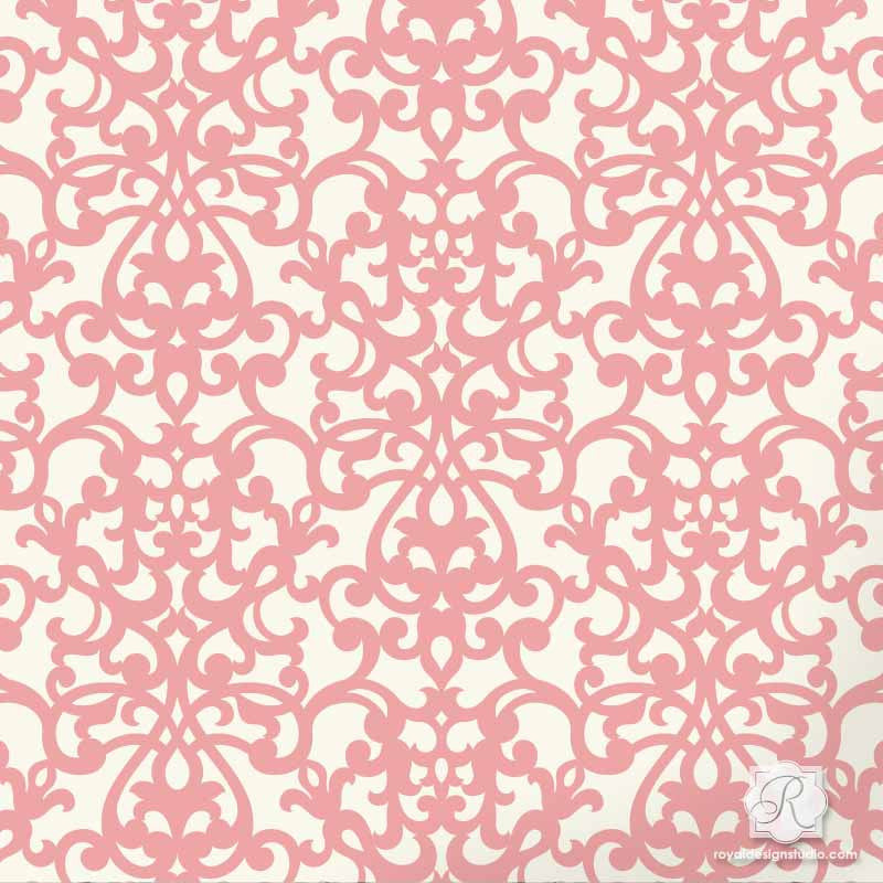 Donatella Damask Craft Stencil - Reusable DIY Painting Template for Walls, Furniture & Fabric - Perfect for Home Decor, Scrapbooking & Wedding Projects