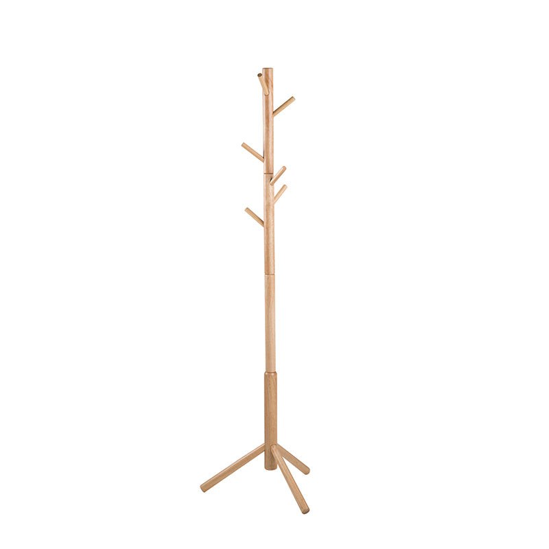 BRENER Wooden Coat Stand - Natural Wood Coat Rack with Hooks for Hats, Jackets & Bags | Perfect for Entryway, Bedroom, or Office Organization
