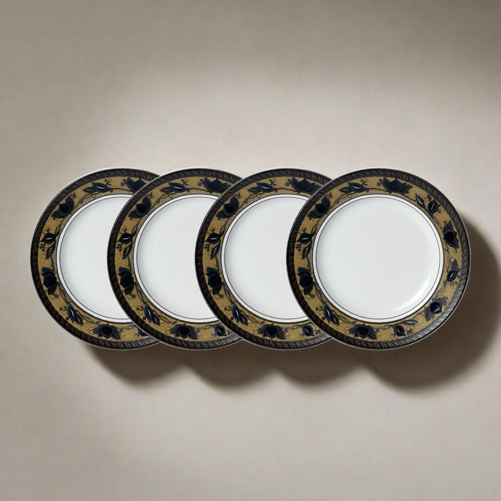 Arabella® 4-Piece Bread and Butter Plate Set - Elegant Small Dessert Plates for Tea, Breakfast, and Appetizers - Perfect for Dining, Entertaining, and Gift Giving