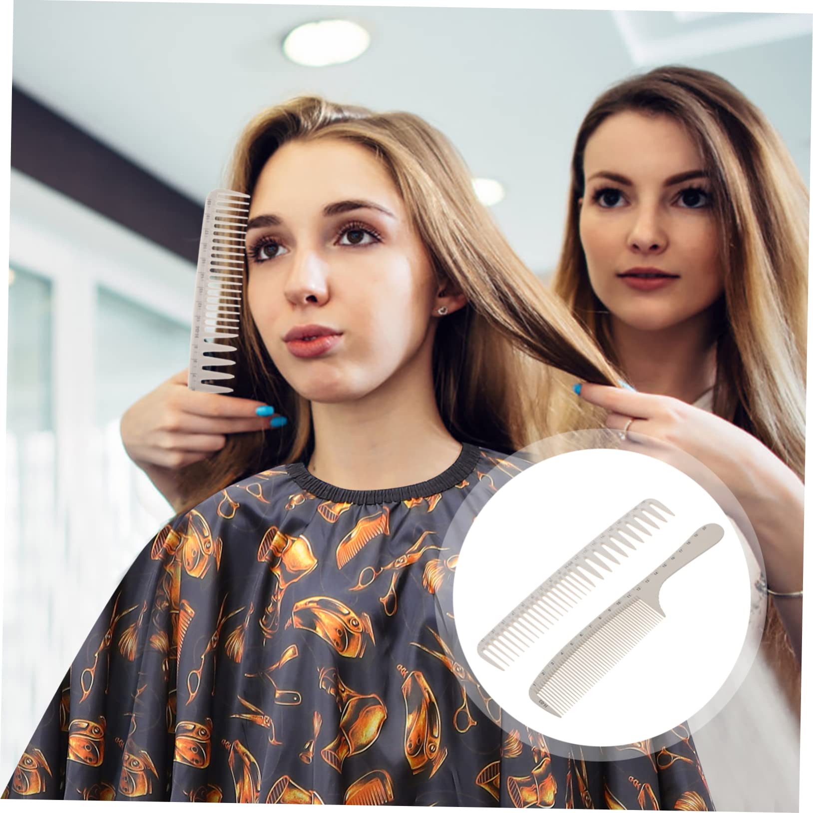 Minkissy Professional Hair Cutting Comb - Precision Ruler Comb with Wide & Thin Teeth for Styling, Braiding, Barber & Salon Use - Perfect for Hairdressers, Stylists & Home Haircuts