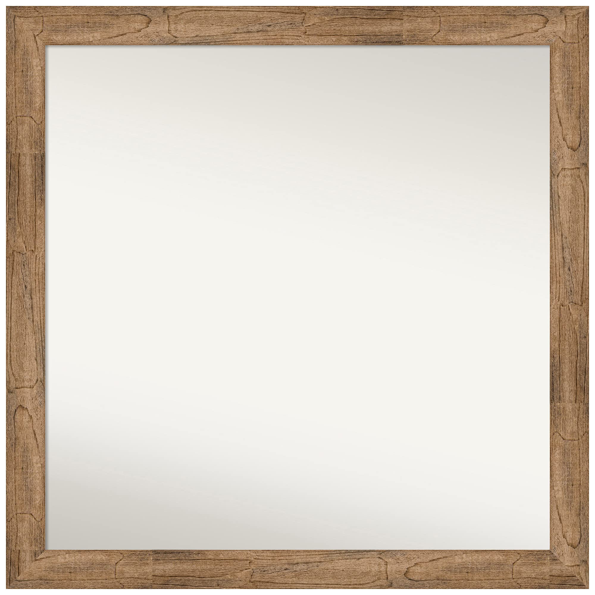 Amanti Art Custom Non-Beveled Wall Mirror - 29.5x29.5 Inches Owl Brown Narrow Frame - Bathroom & Living Room Decor - Various Sizes Available