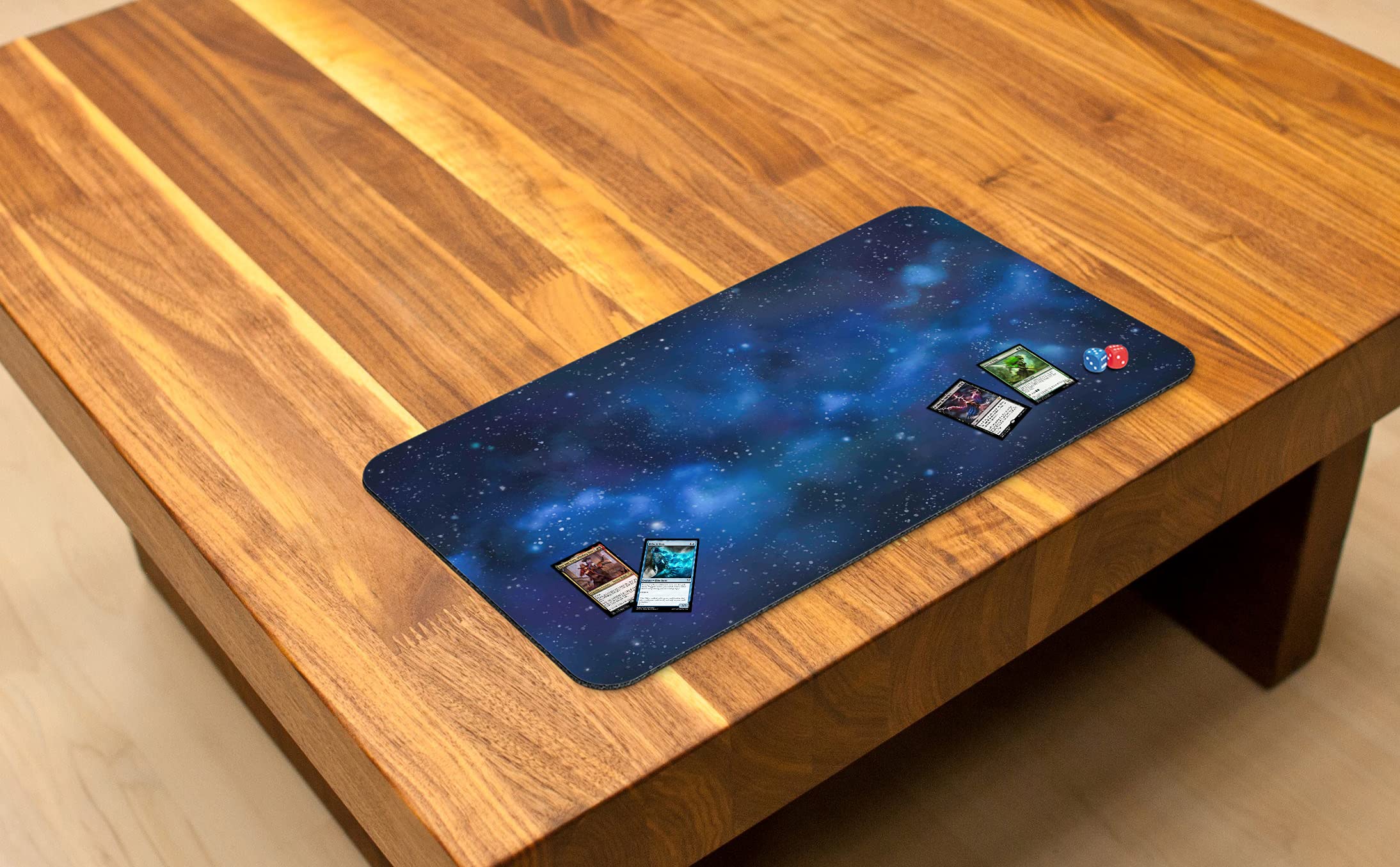 Cosmic Blue Stitched MTG Playmat - Magic The Gathering Game Mat for MTG, YuGiOh & TCG - Premium Original Art Design - Perfect for Card Game Tournaments & Casual Play