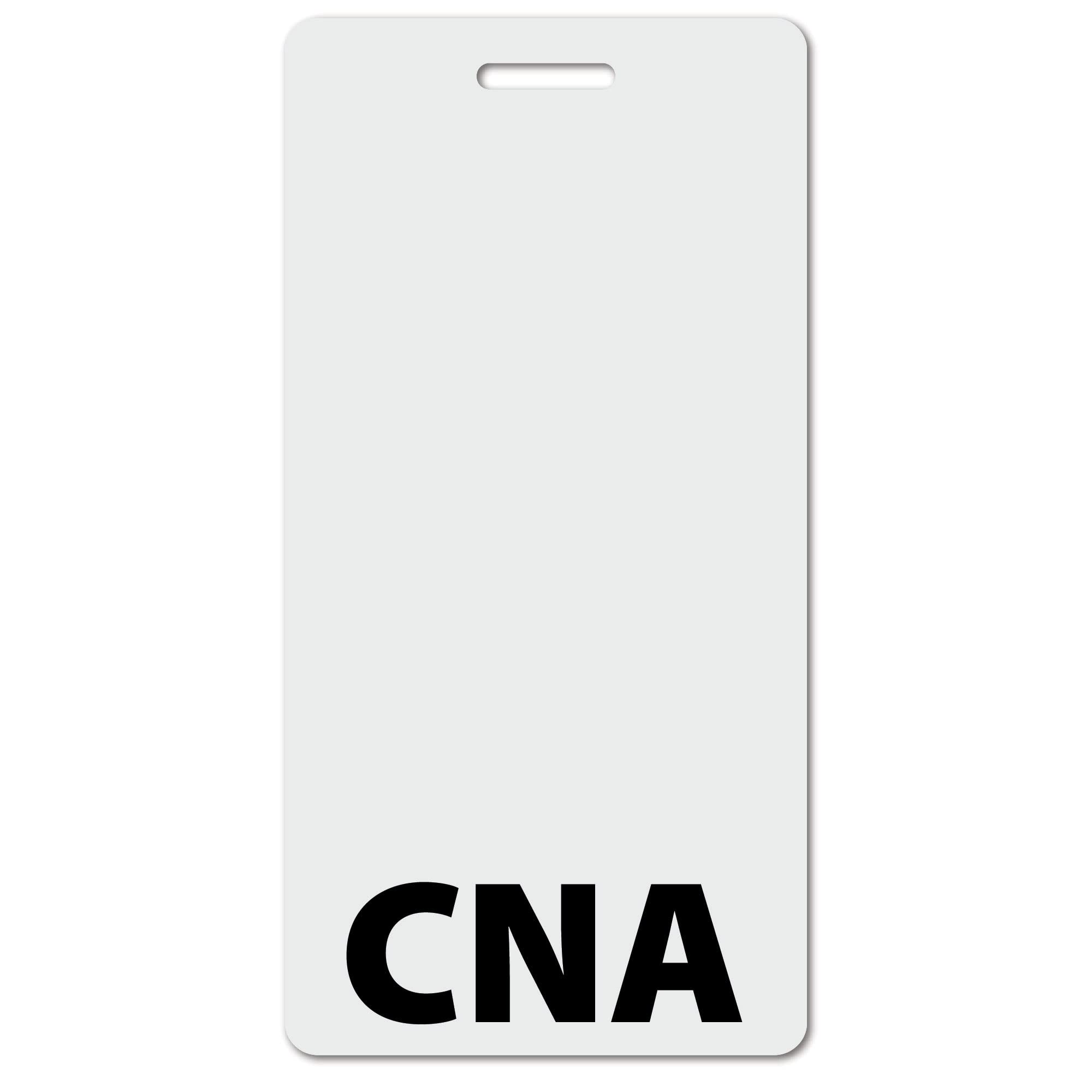 Heavy Duty Vertical White ID Card Holders (50 Pack) - Spill Proof & Tear Resistant - Double Sided Printed Quick Role Identifier Badge Backers by BadgeZoo - Perfect for Hospitals, Schools & Corporate Security
