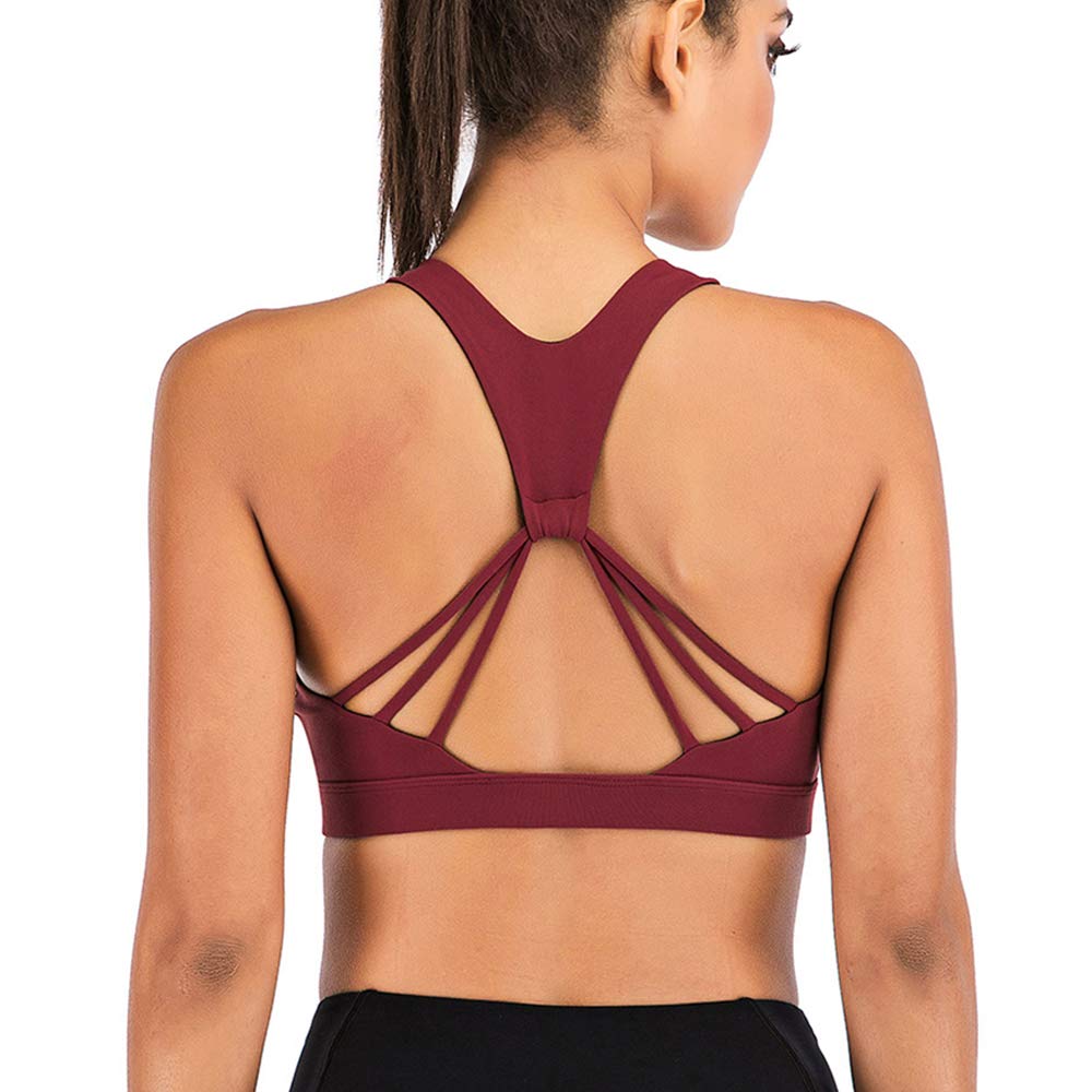 High Support Padded Sports Bra for Women - Medium Impact Criss-Cross Back Workout Top for Yoga, Running & Gym | Moisture-Wicking & Breathable Activewear