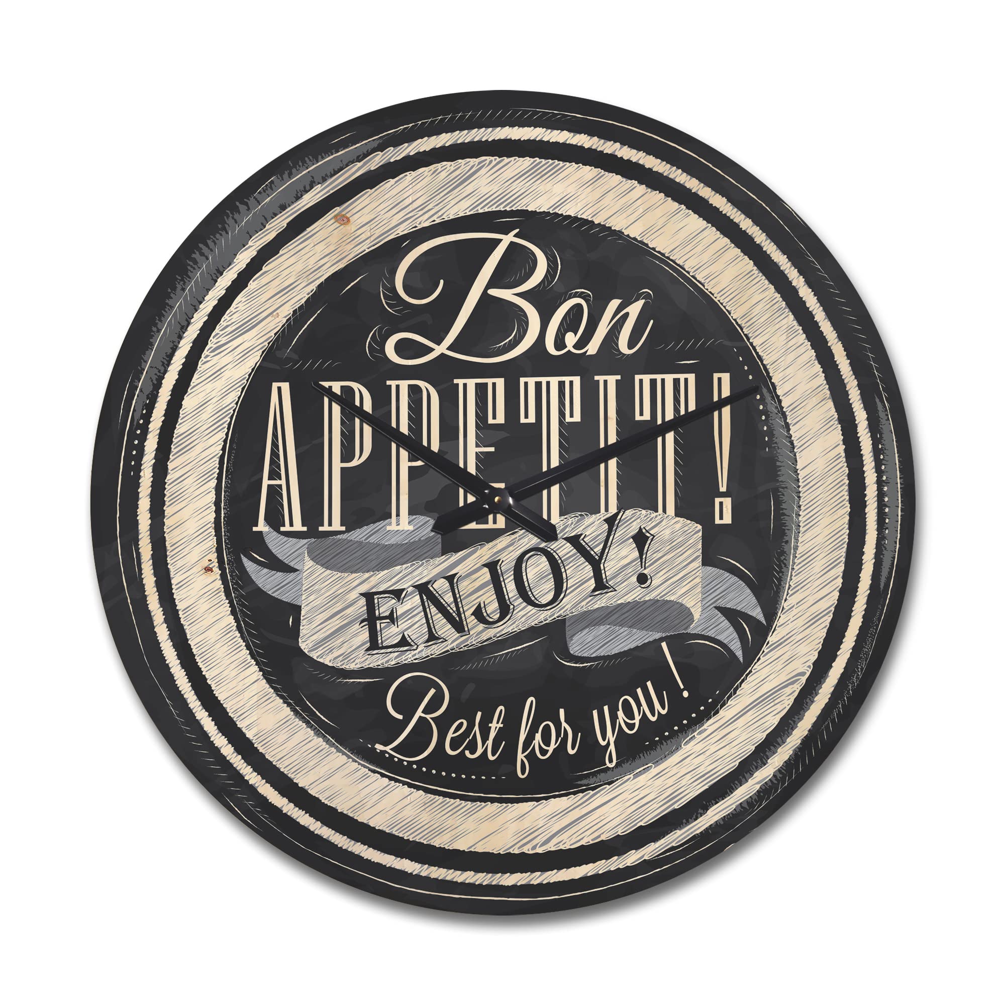 DesignQ Modern Wood Wall Clock with Quote Lettering - Large Oversized Decorative Wooden Clock for Living Room, Bedroom & Office Décor | Perfect for Home, Office & Gift Giving