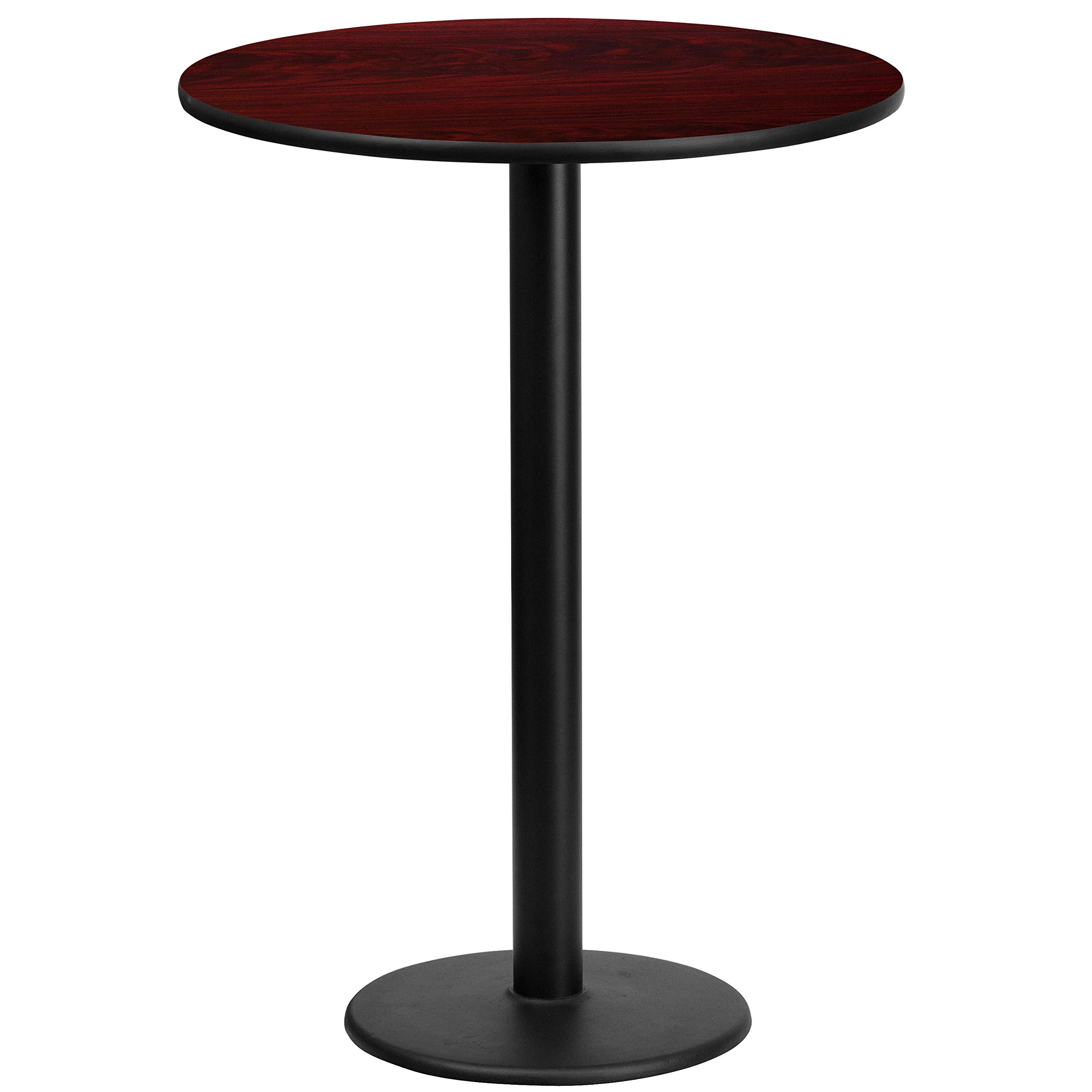 Flash Furniture 24-Inch Round Mahogany Laminate Dining Table Top with 18-Inch Bar Height Base - Perfect for Kitchen, Breakfast Nook, and Small Space Dining Areas